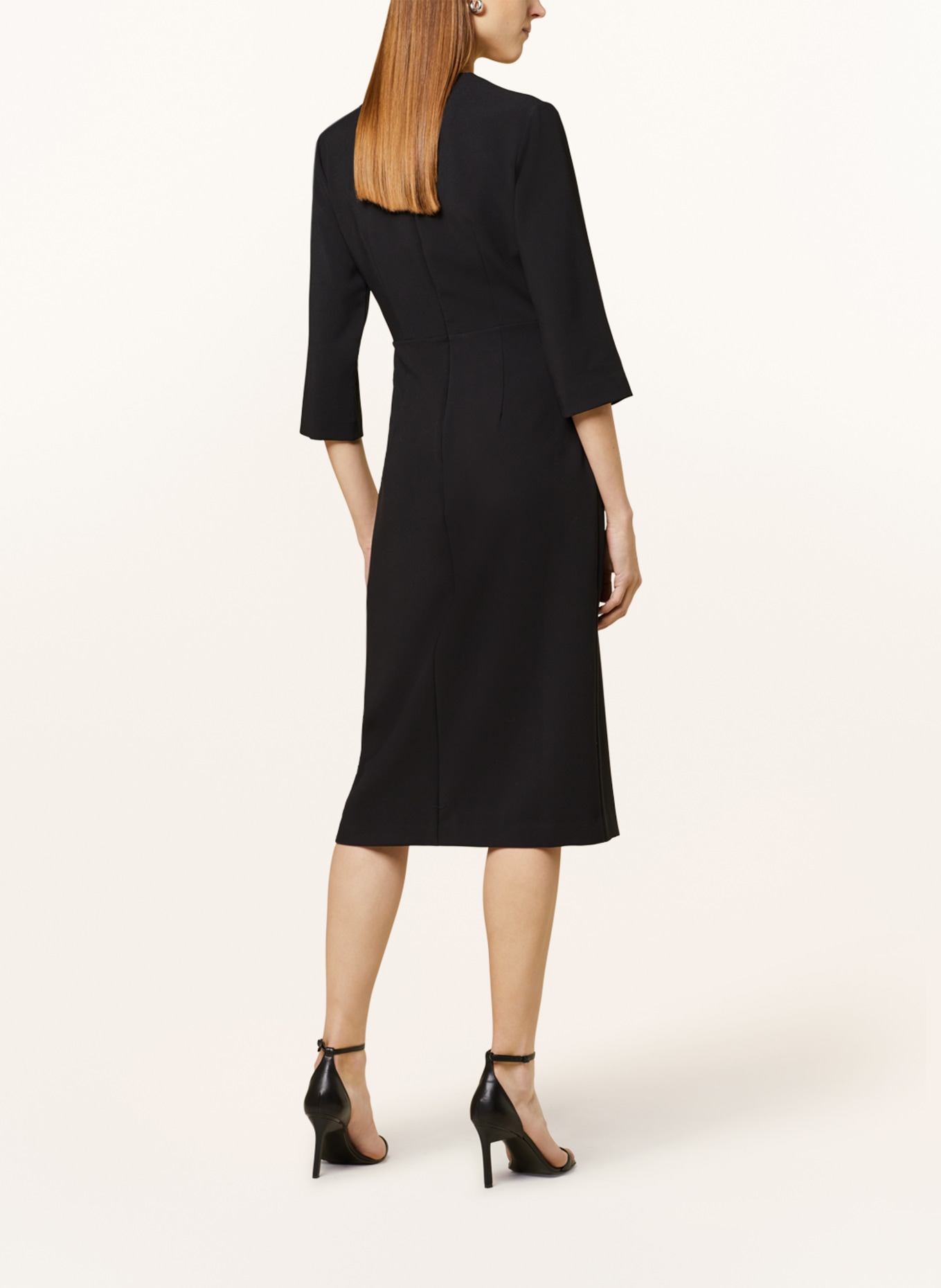 ottod'ame Sheath dress with 3/4 sleeves, Color: BLACK (Image 3)