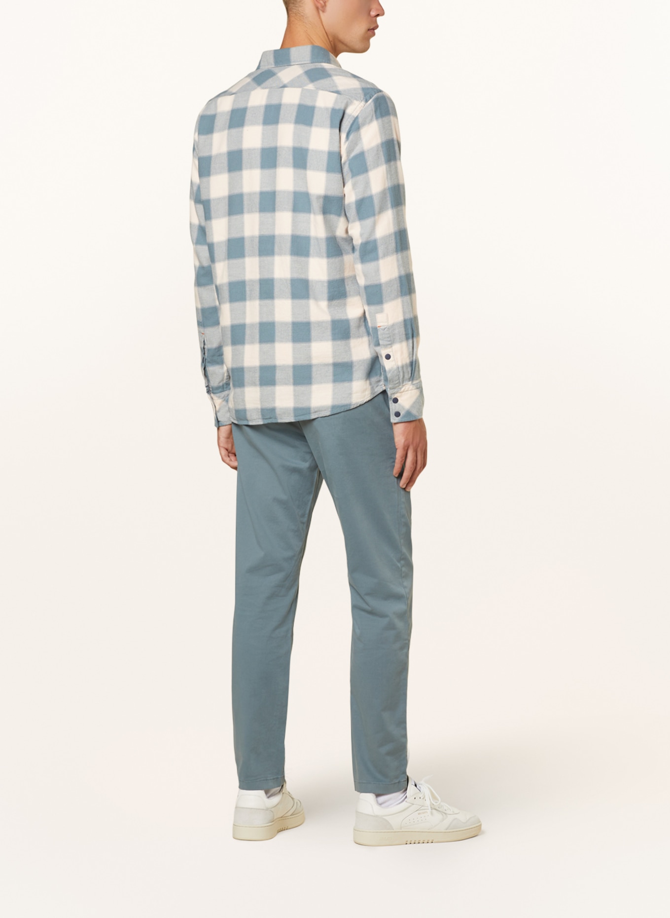 BOSS Flannel shirt RIOU regular fit, Color: WHITE/ TEAL (Image 3)