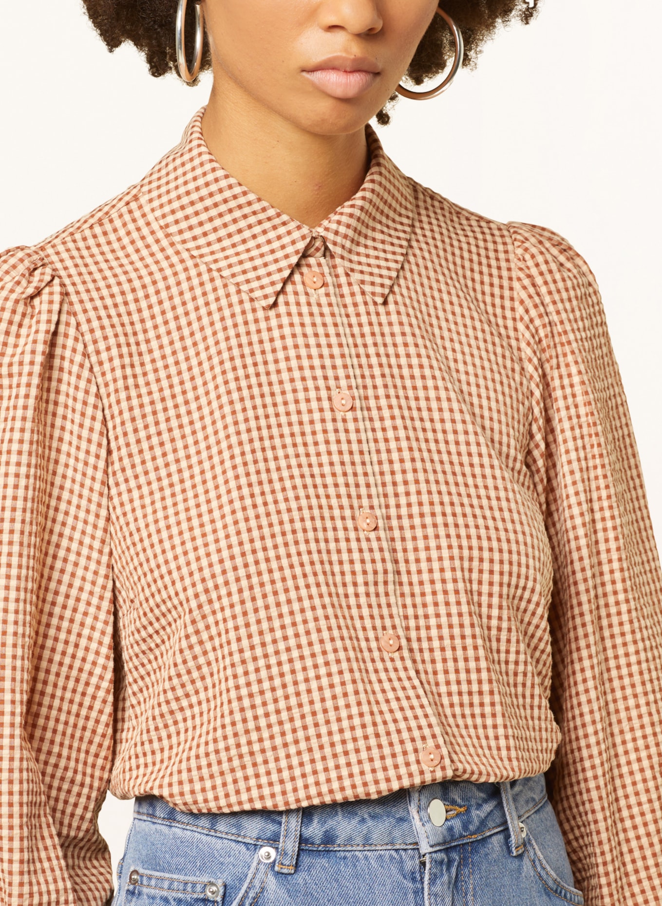 nobody's child Shirt blouse DELIA, Color: DARK ORANGE/ LIGHT ORANGE (Image 4)