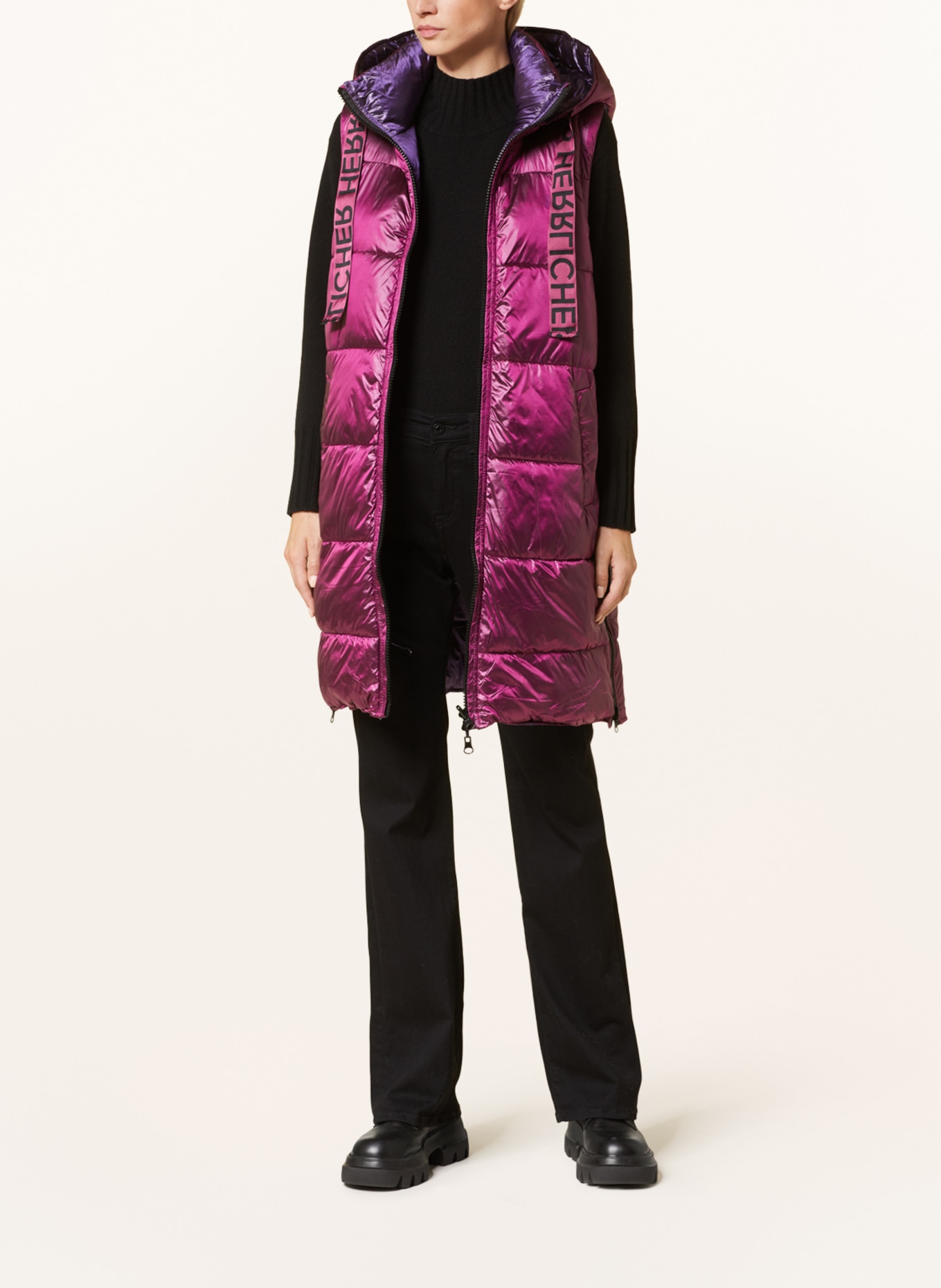 Herrlicher Quilted vest TOLA reversible with SORONA®AURA insulation, Color: FUCHSIA (Image 3)