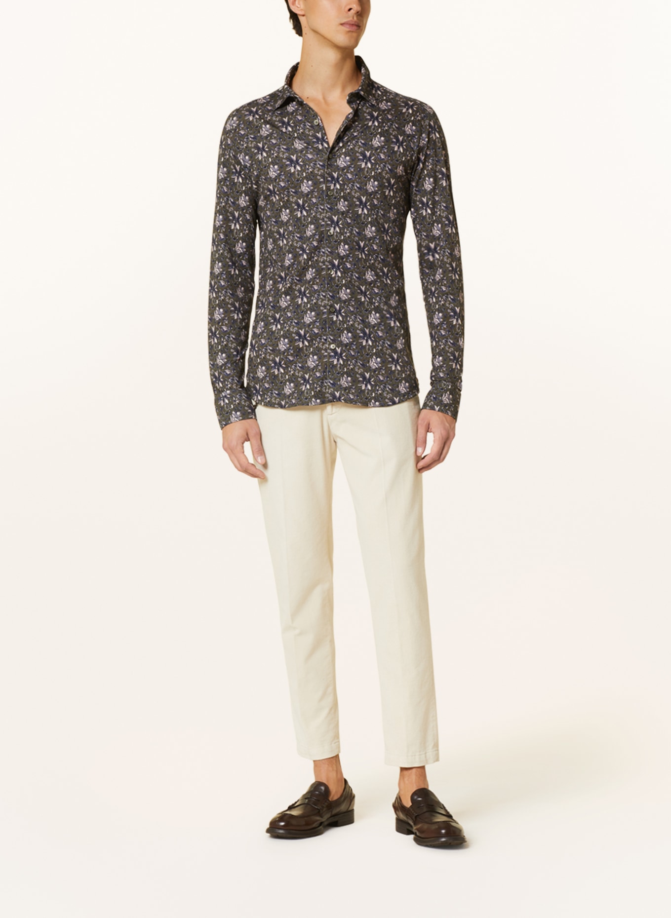 DESOTO Jerseyhemd Slim Fit, Farbe: BLAU/ KHAKI/ WEISS (Bild 2)