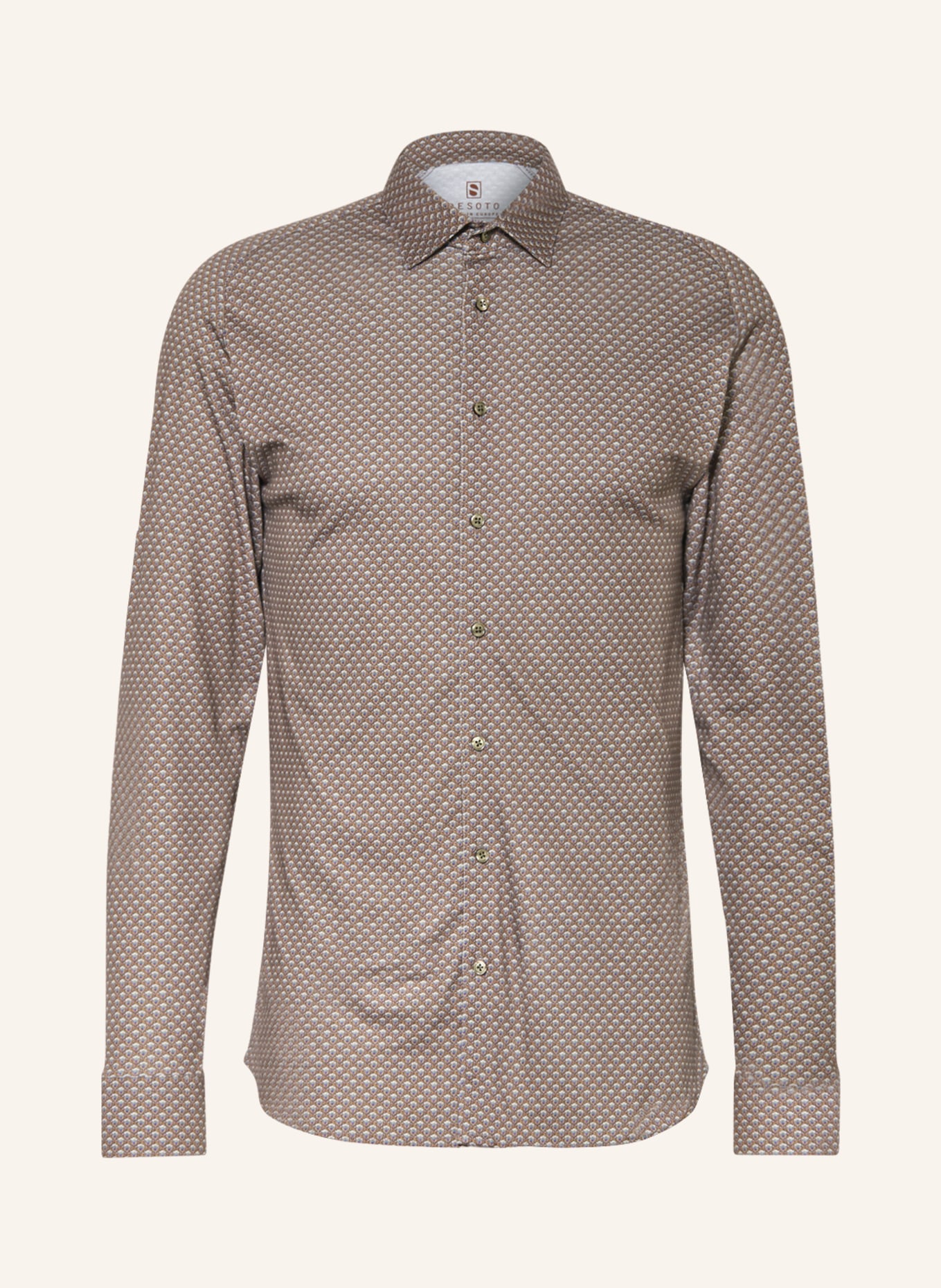 DESOTO Jerseyhemd Slim Fit, Farbe: BEIGE/ LILA/ COGNAC (Bild 1)