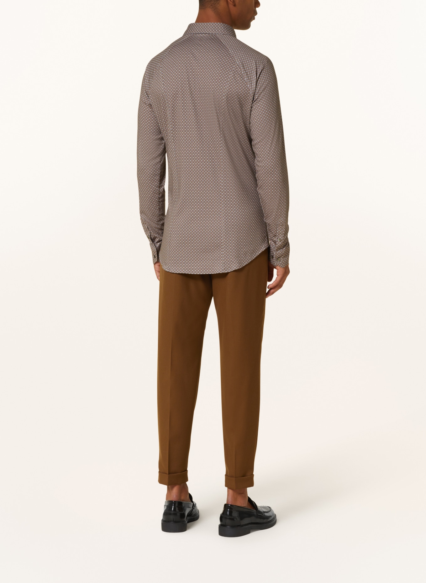 DESOTO Jerseyhemd Slim Fit, Farbe: BEIGE/ LILA/ COGNAC (Bild 3)