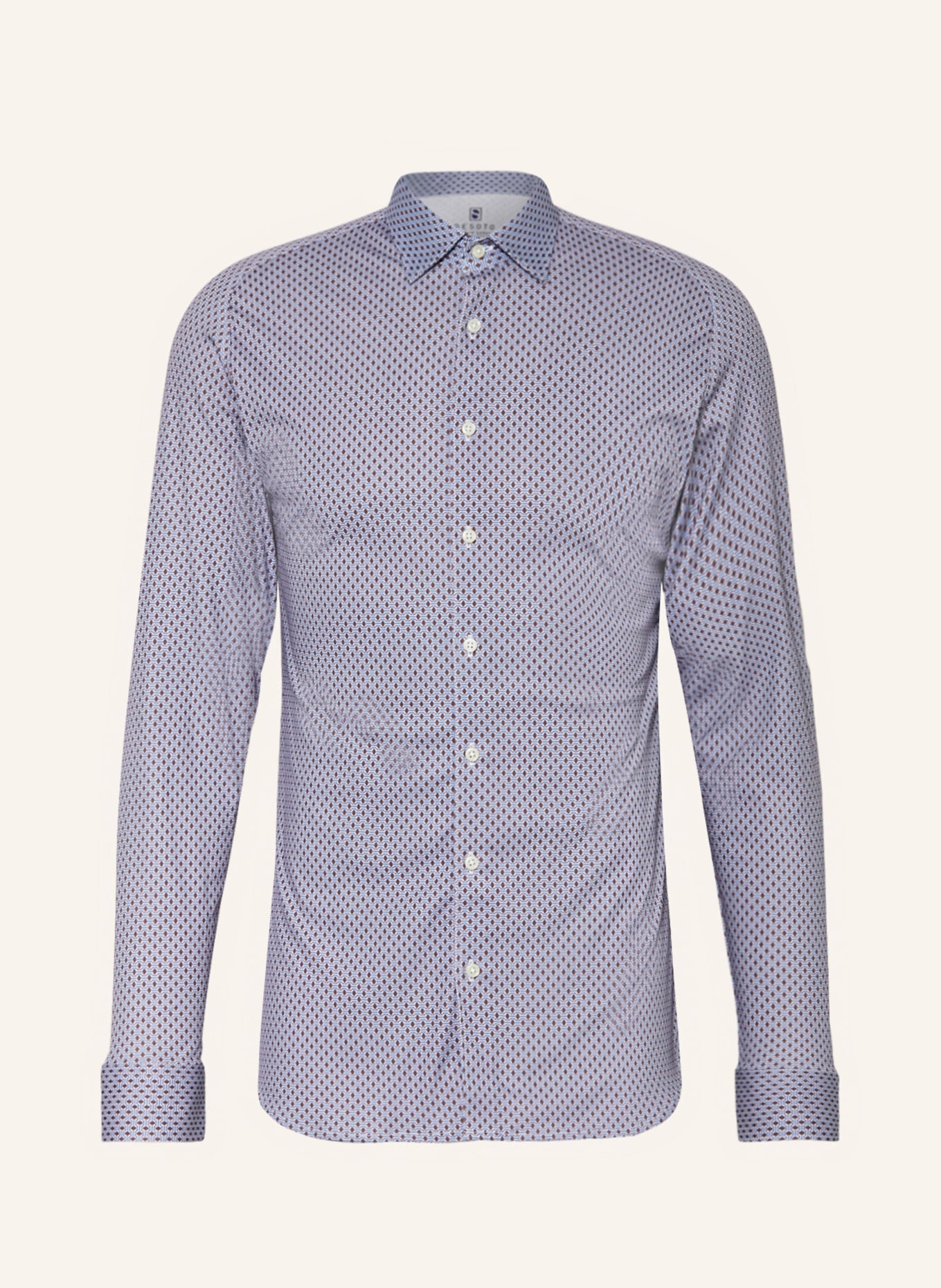 DESOTO Jerseyhemd Extra Slim Fit, Farbe: HELLBLAU/ BRAUN (Bild 1)