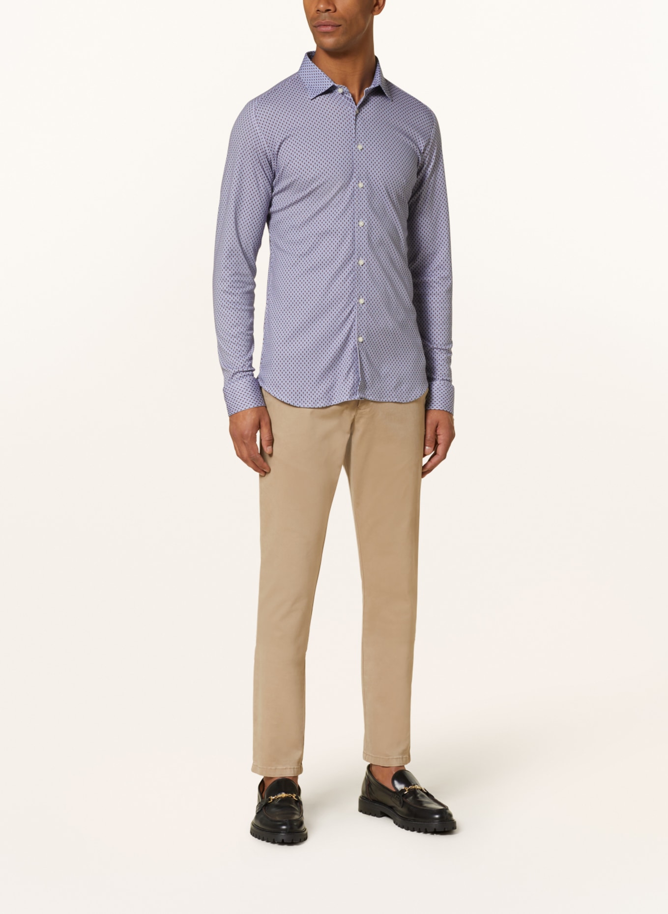 DESOTO Jerseyhemd Extra Slim Fit, Farbe: HELLBLAU/ BRAUN (Bild 2)