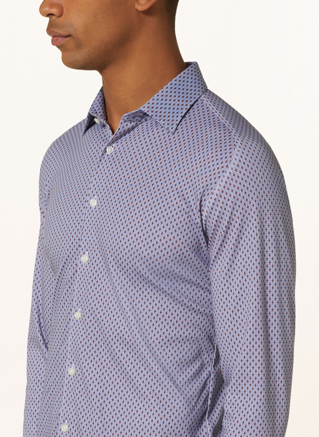 DESOTO Jerseyhemd Extra Slim Fit, Farbe: HELLBLAU/ BRAUN (Bild 4)