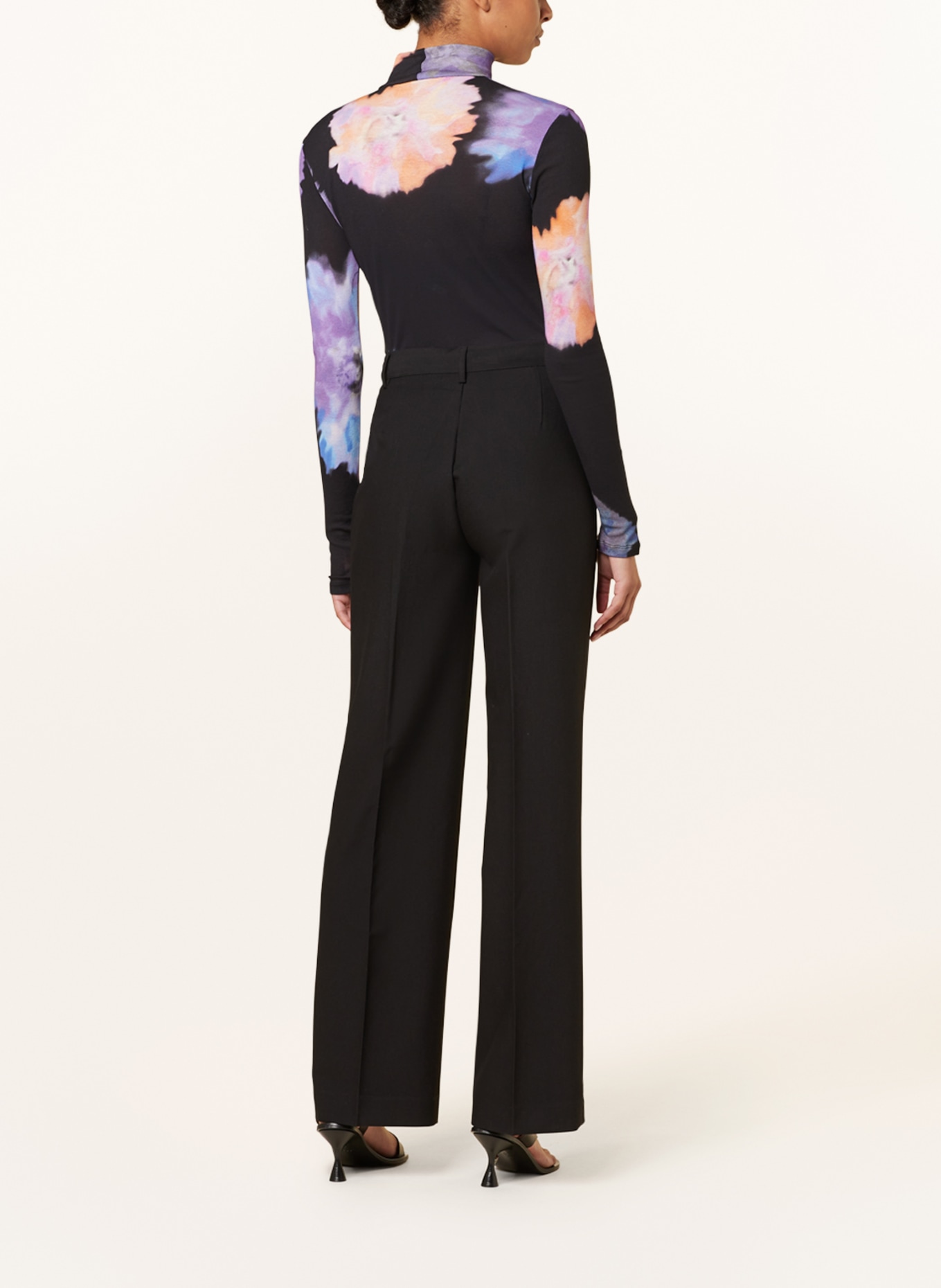 ENVII Long sleeve shirt ENVELDA, Color: BLACK/ PURPLE/ ORANGE (Image 3)