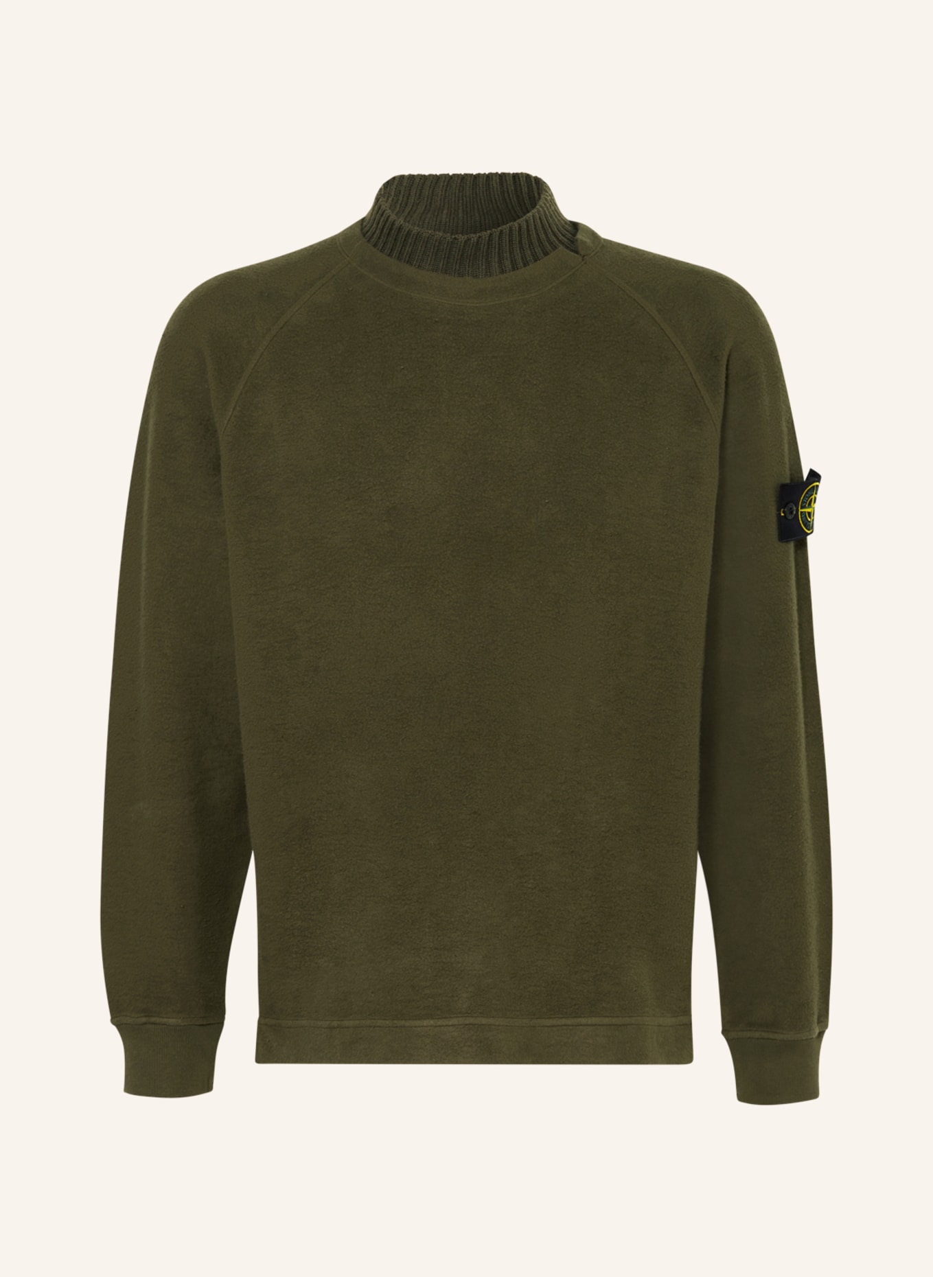 STONE ISLAND Fleece sweater, Color: OLIVE (Image 1)