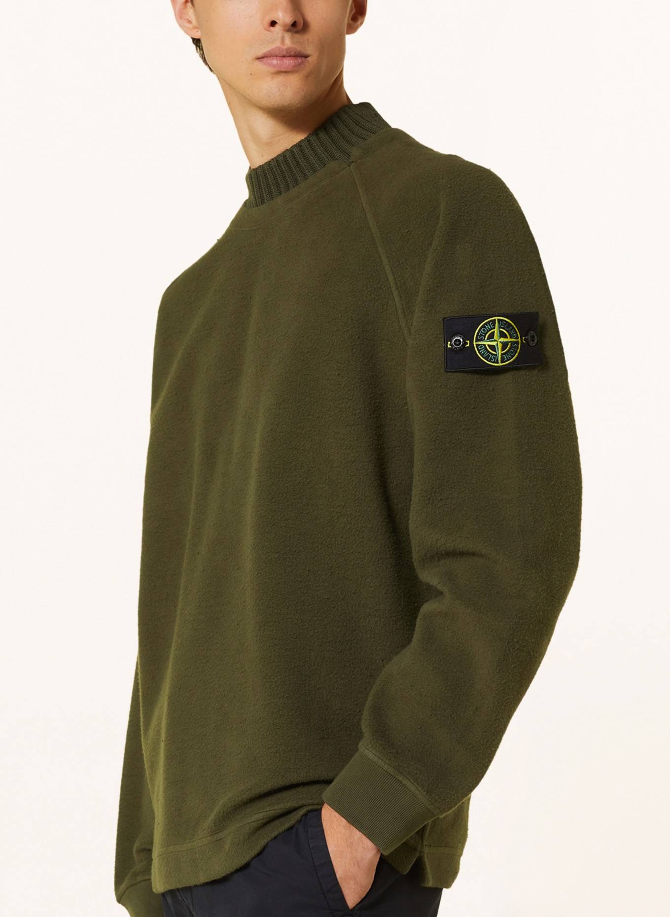 STONE ISLAND Fleece sweater, Color: OLIVE (Image 4)