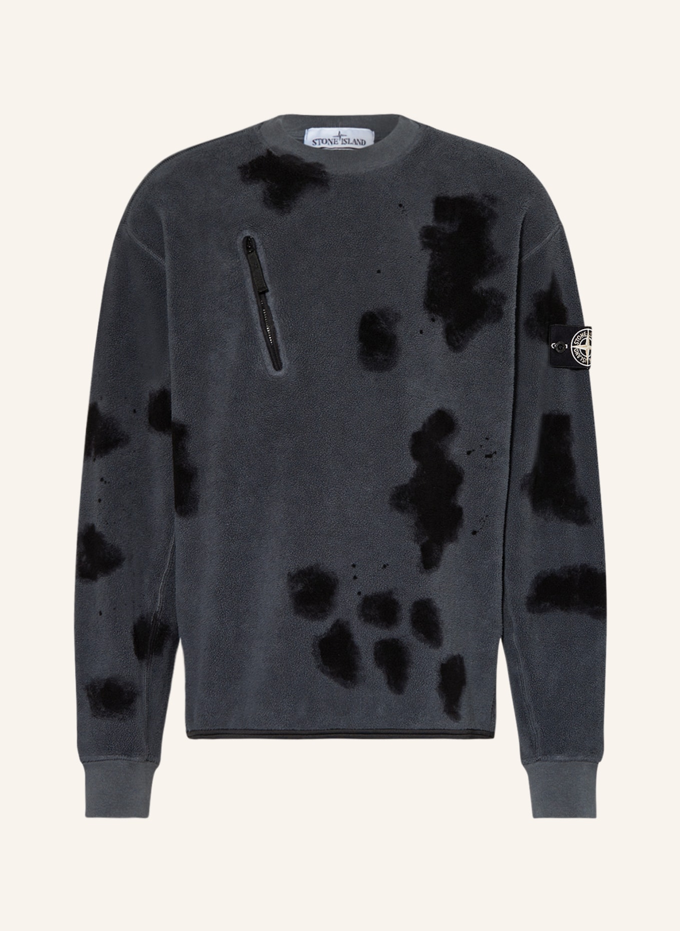 STONE ISLAND Fleece sweater, Color: GRAY/ DARK GRAY (Image 1)