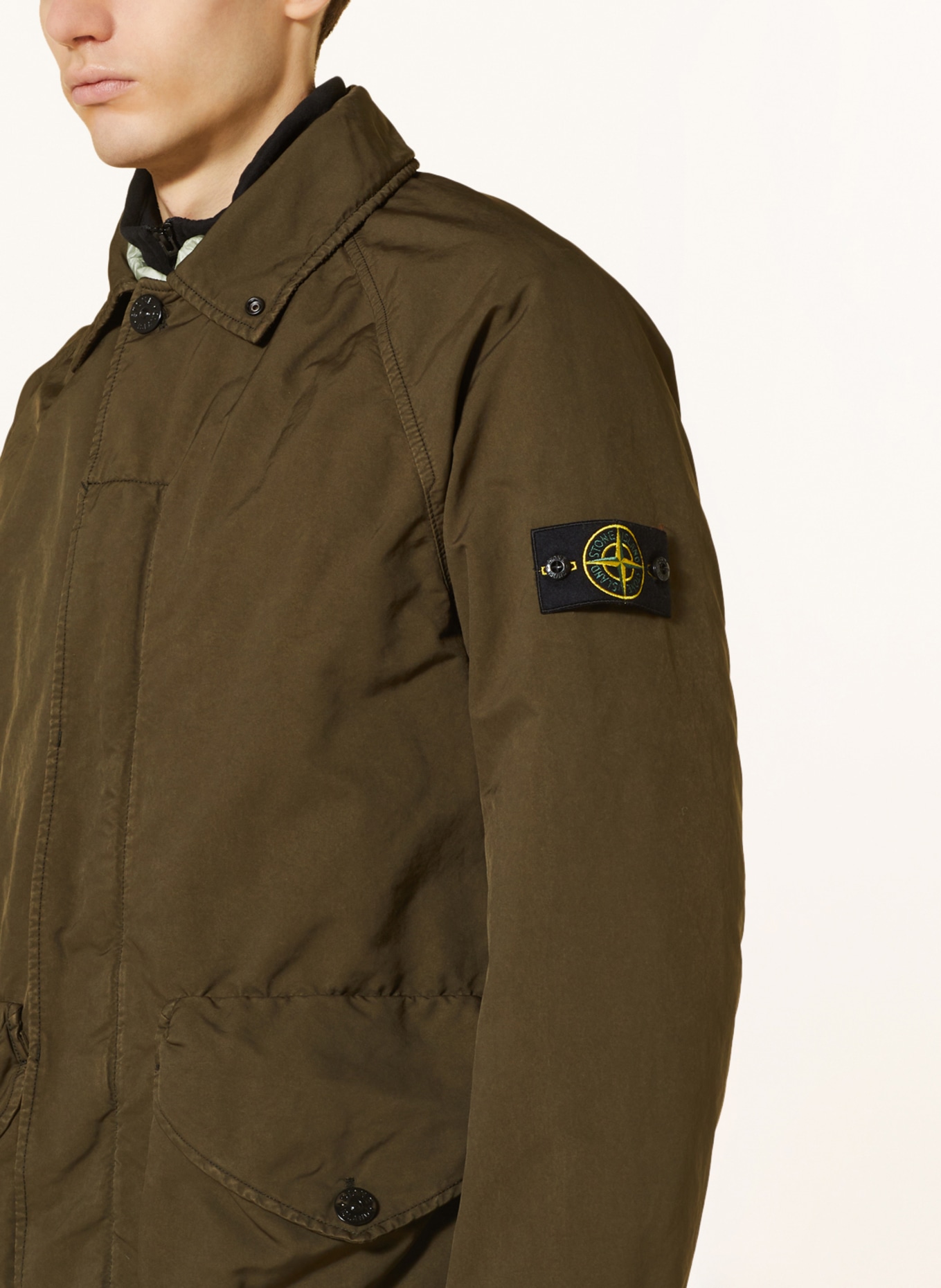 STONE ISLAND 3 in 1 down jacket in khaki