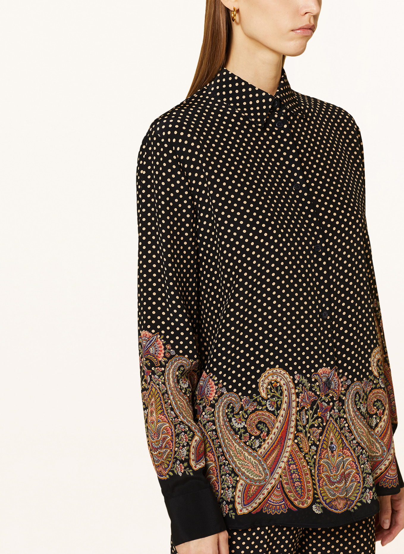 ETRO Shirt blouse in silk, Color: BLACK/ BEIGE (Image 4)