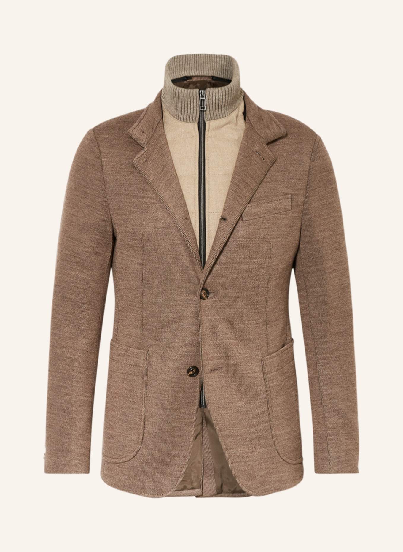 JOOP! Knit blazer HECTAR slim fit with detachable trim, Color: BEIGE (Image 1)