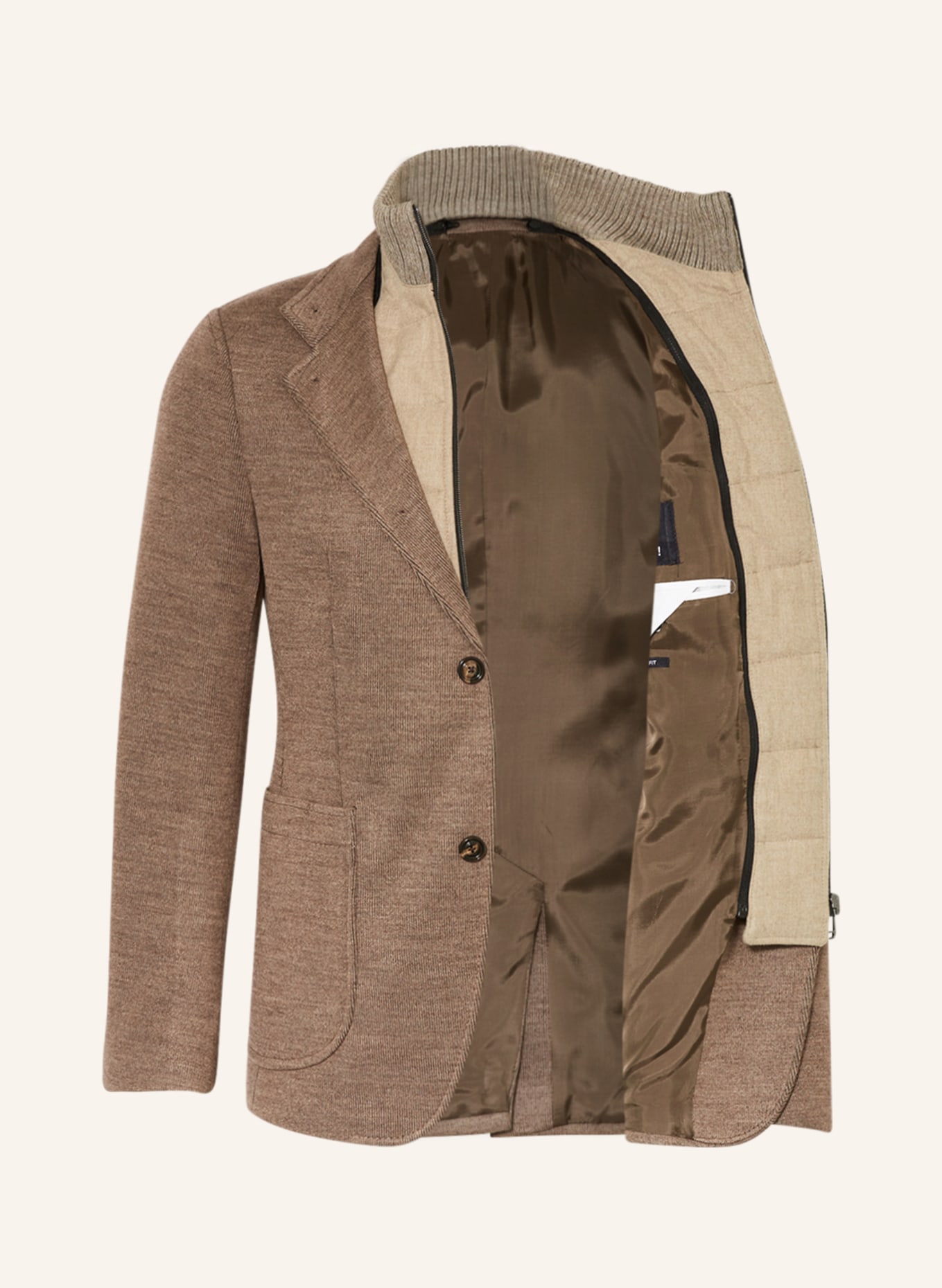 JOOP! Knit blazer HECTAR slim fit with detachable trim, Color: BEIGE (Image 4)