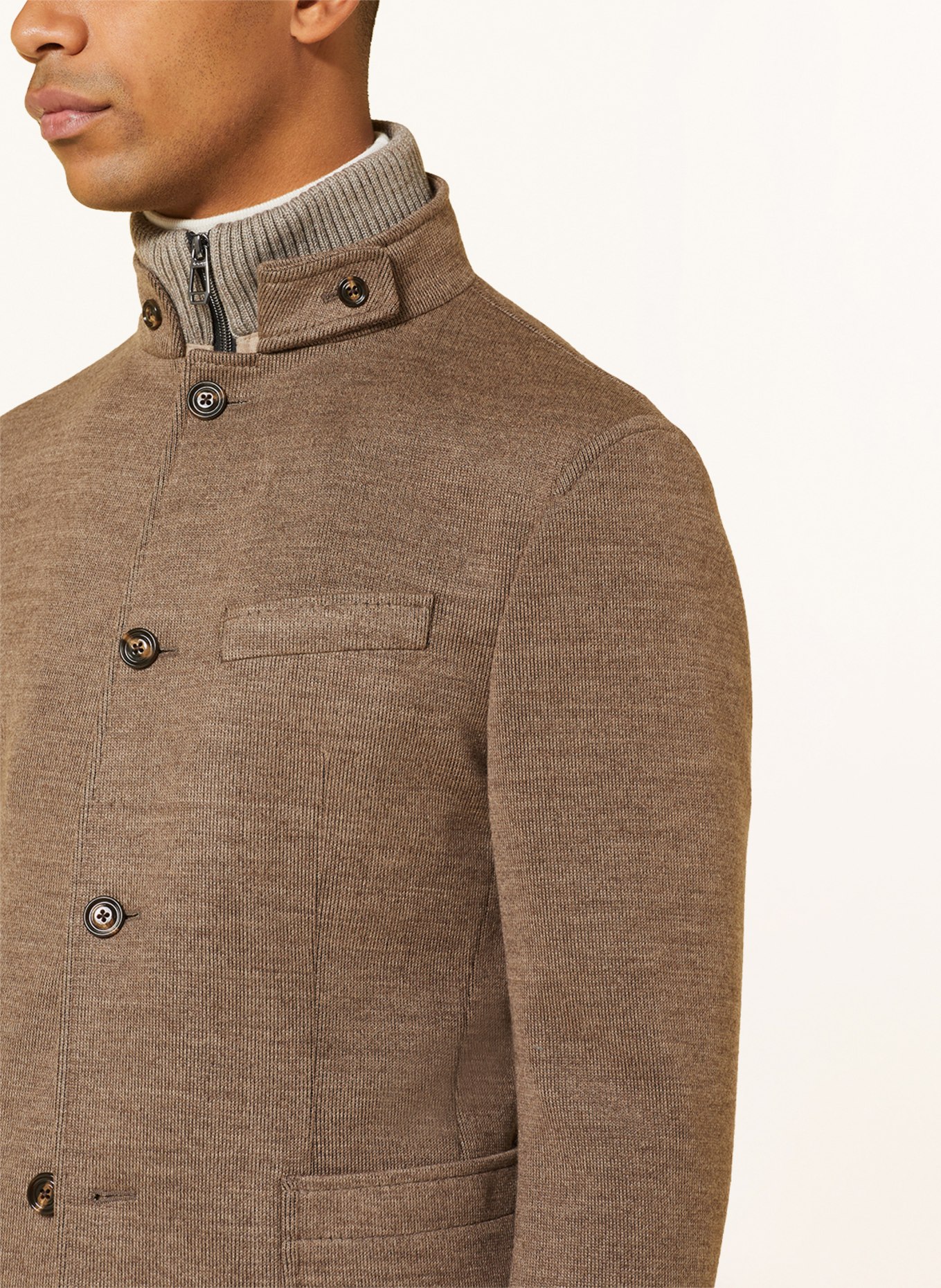 JOOP! Knit blazer HECTAR slim fit with detachable trim, Color: BEIGE (Image 5)