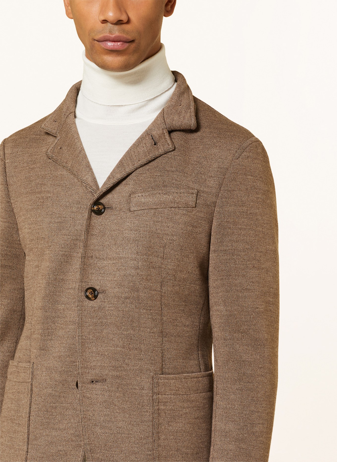 JOOP! Knit blazer HECTAR slim fit with detachable trim, Color: BEIGE (Image 6)