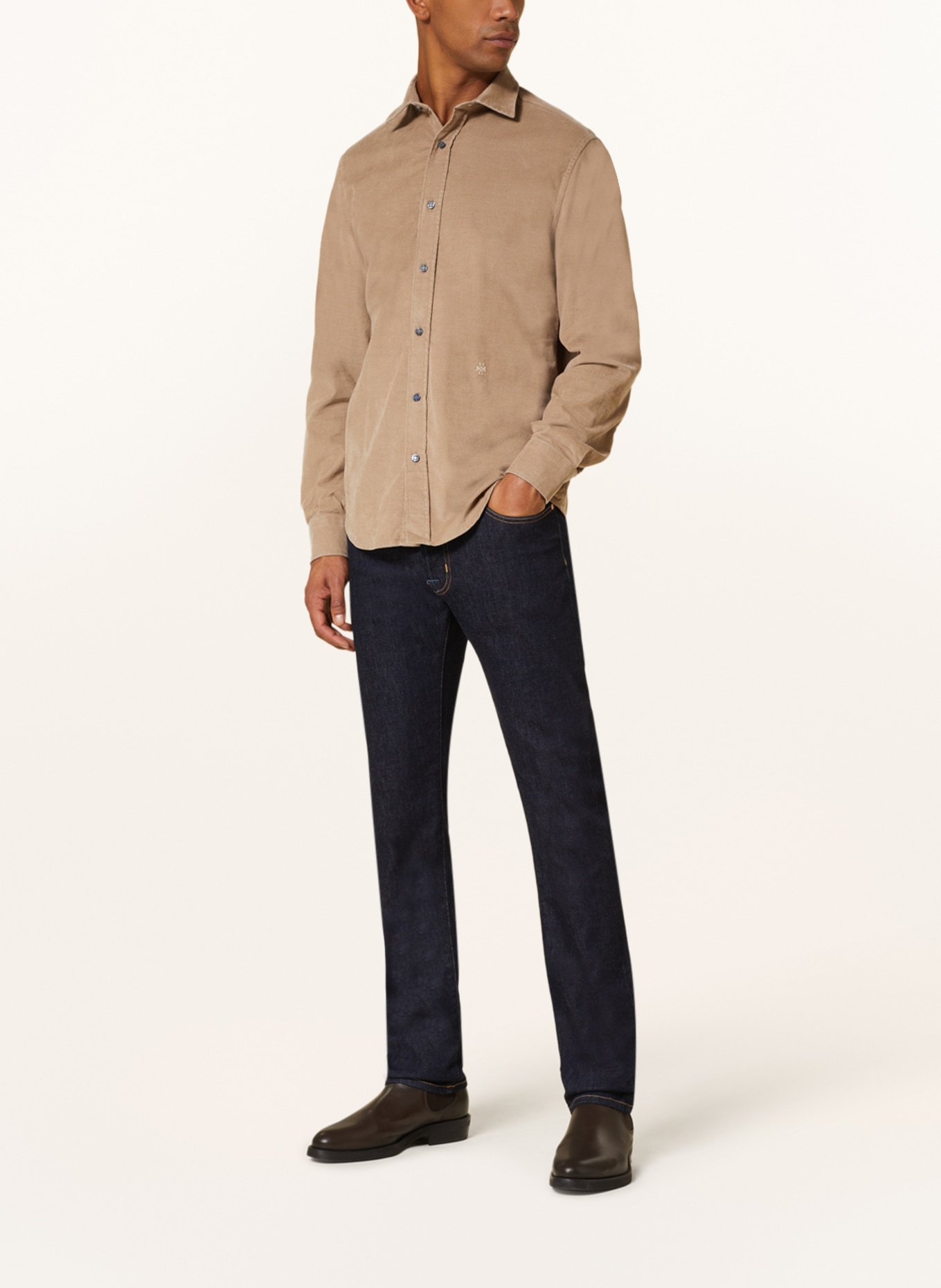 JACOB COHEN Cord shirt regular fit, Color: BEIGE (Image 2)