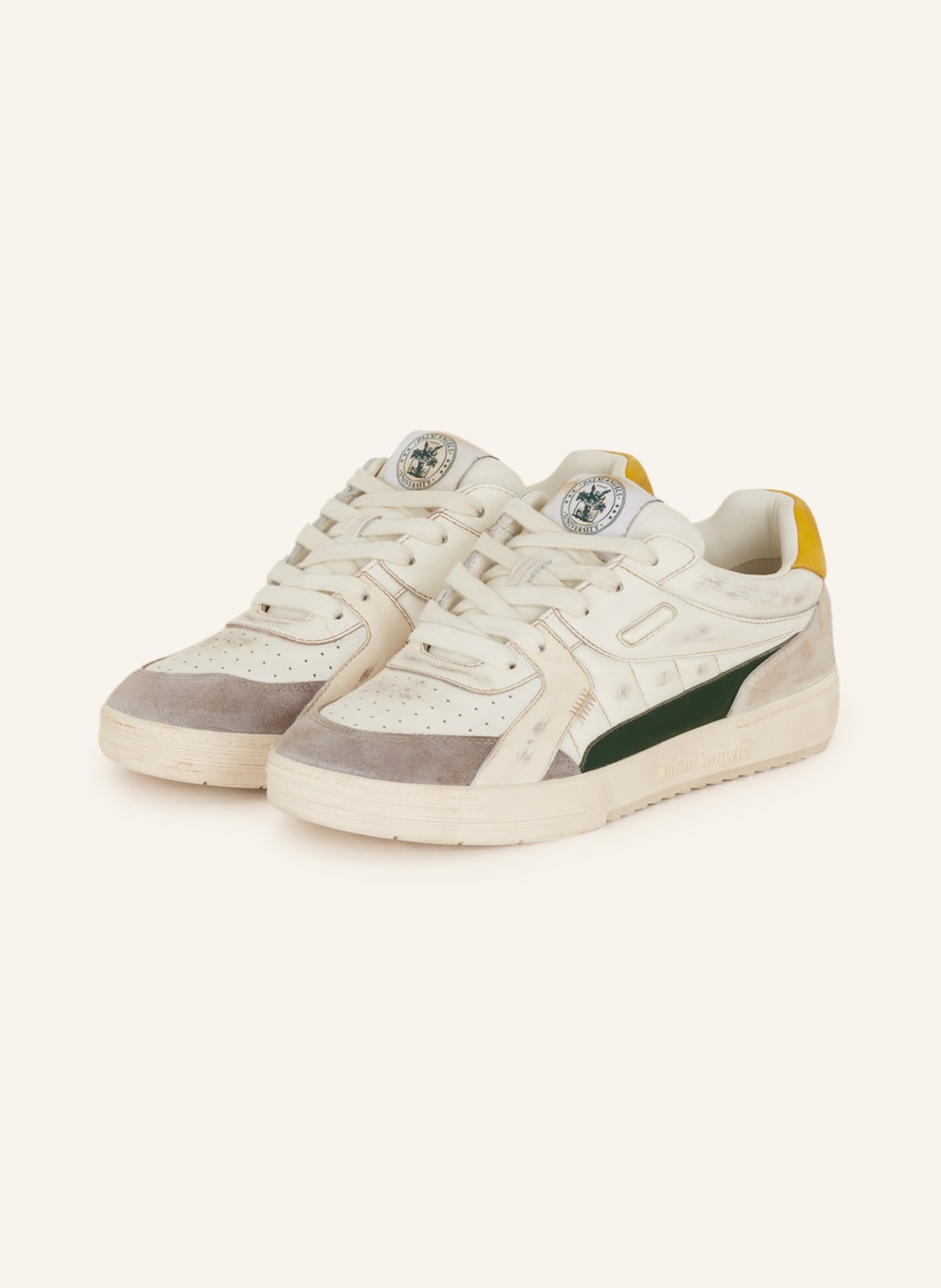 Palm Angels Sneakers UNIVERSITY, Color: WHITE/ GREEN/ DARK YELLOW (Image 1)