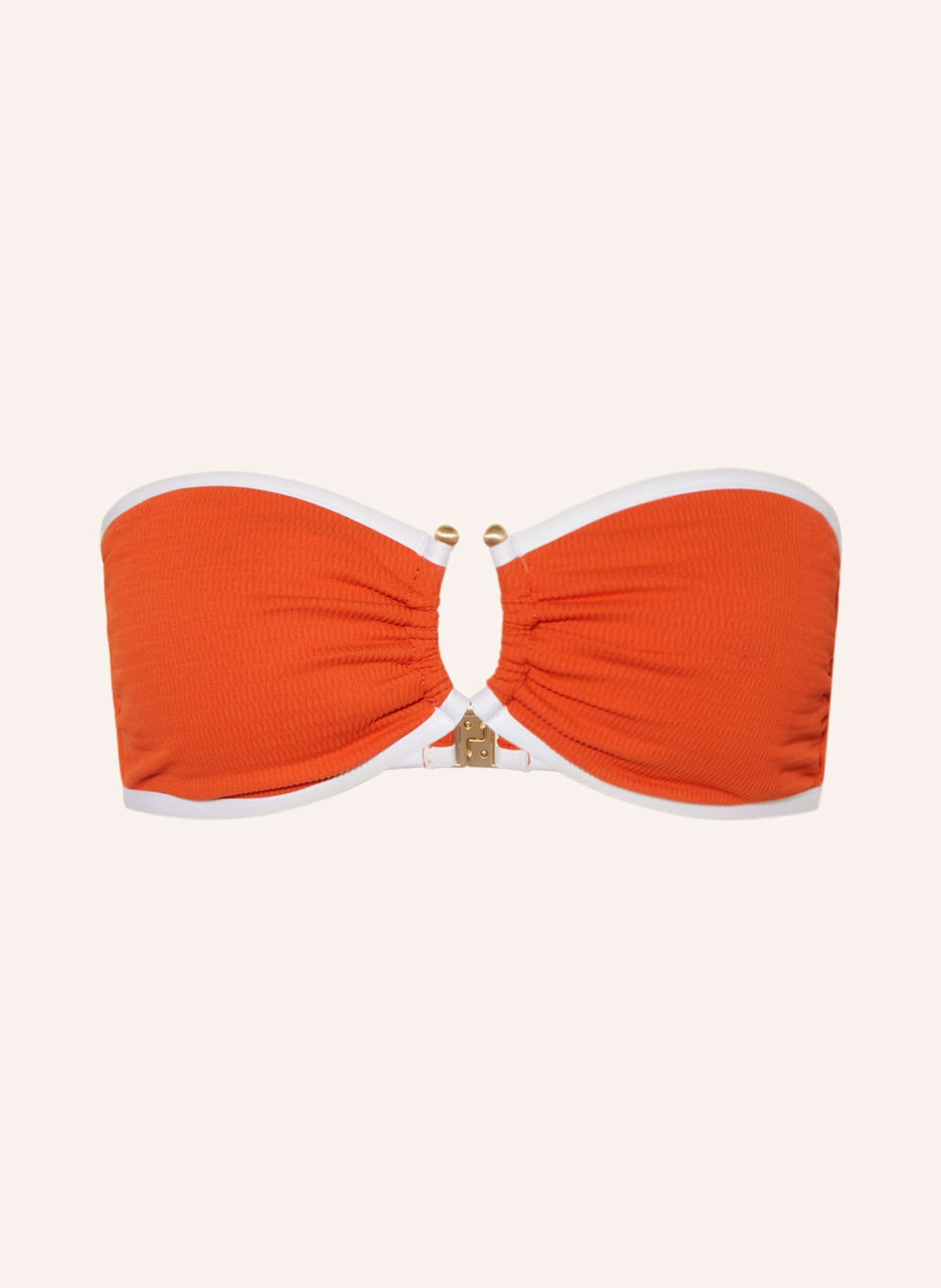 SEAFOLLY Bandeau bikini top BEACH BOND, Color: ORANGE/ WHITE (Image 1)
