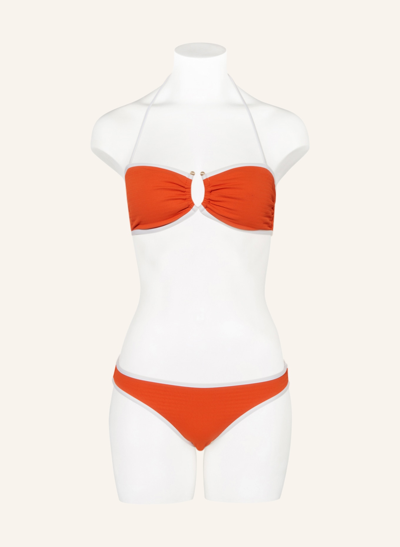 SEAFOLLY Bandeau-Bikini-Top BEACH BOND, Farbe: ORANGE/ WEISS (Bild 2)