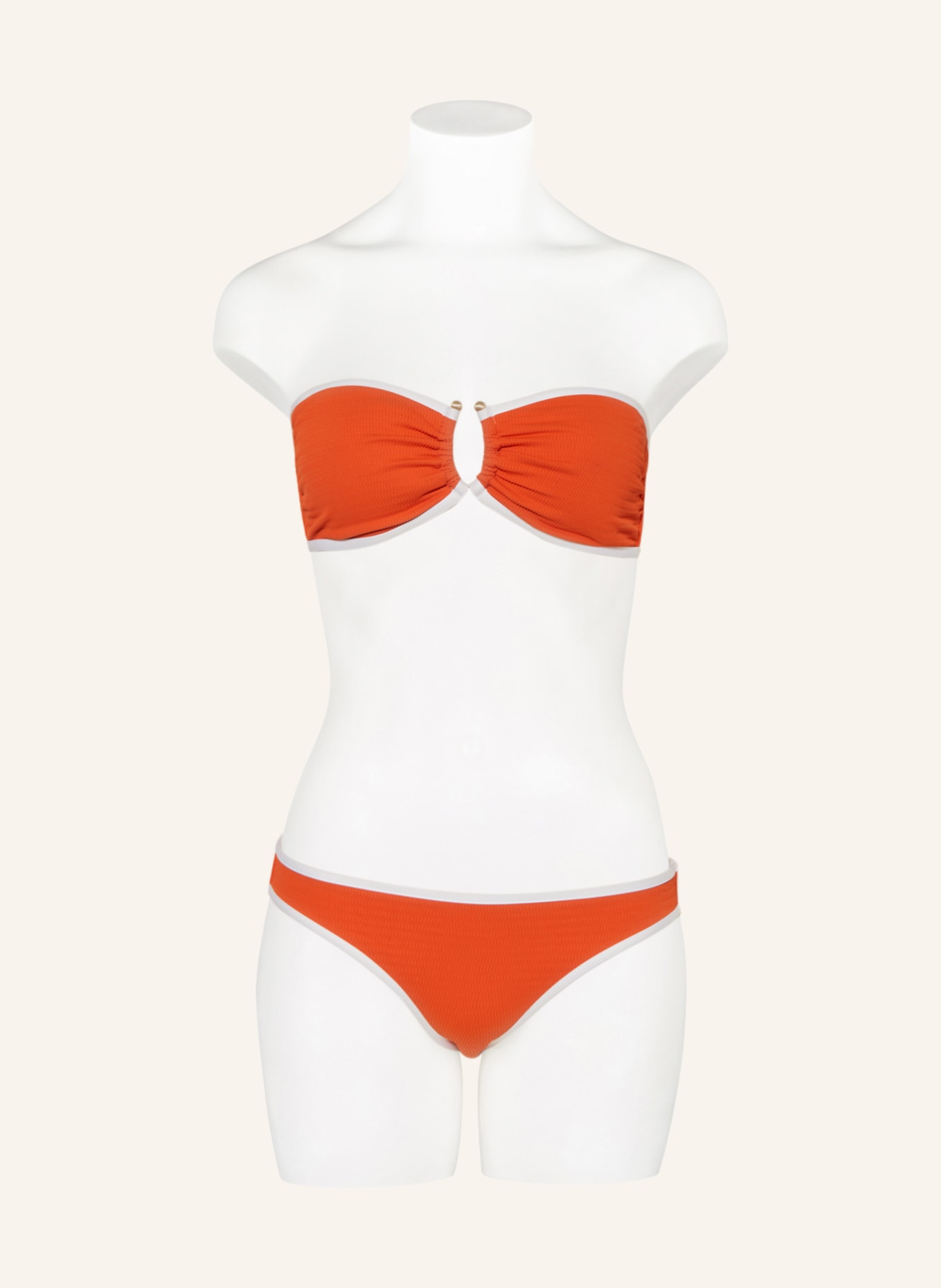 SEAFOLLY Bandeau bikini top BEACH BOND, Color: ORANGE/ WHITE (Image 3)