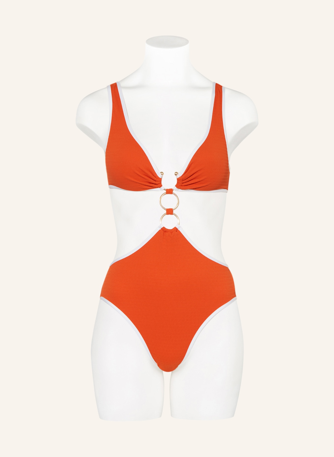 SEAFOLLY Monokini BEACH BOND, Color: ORANGE/ WHITE (Image 2)