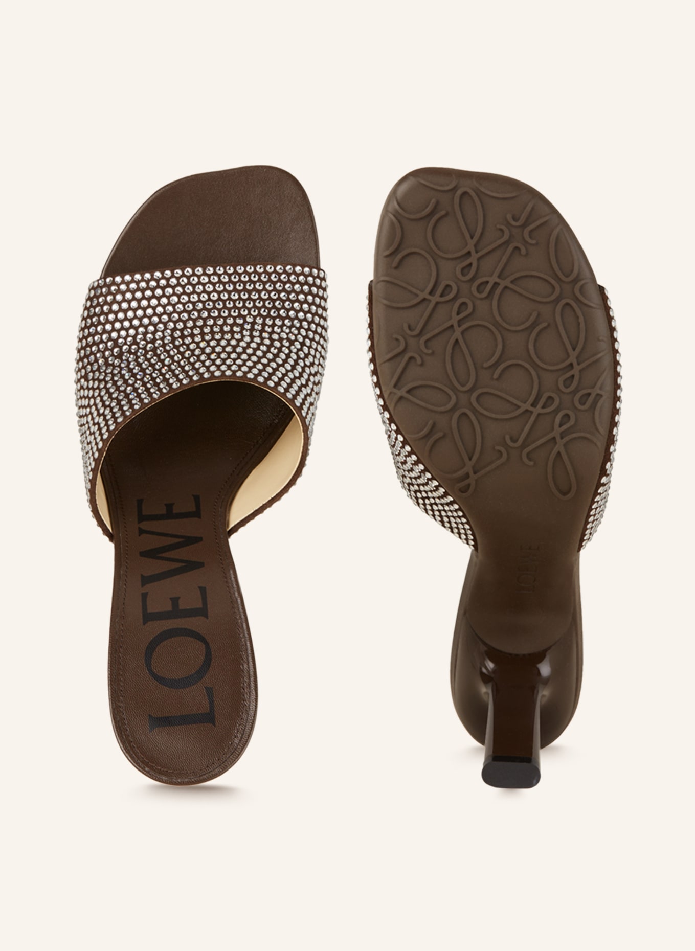 LOEWE Mules with decorative gems, Color: BROWN (Image 5)