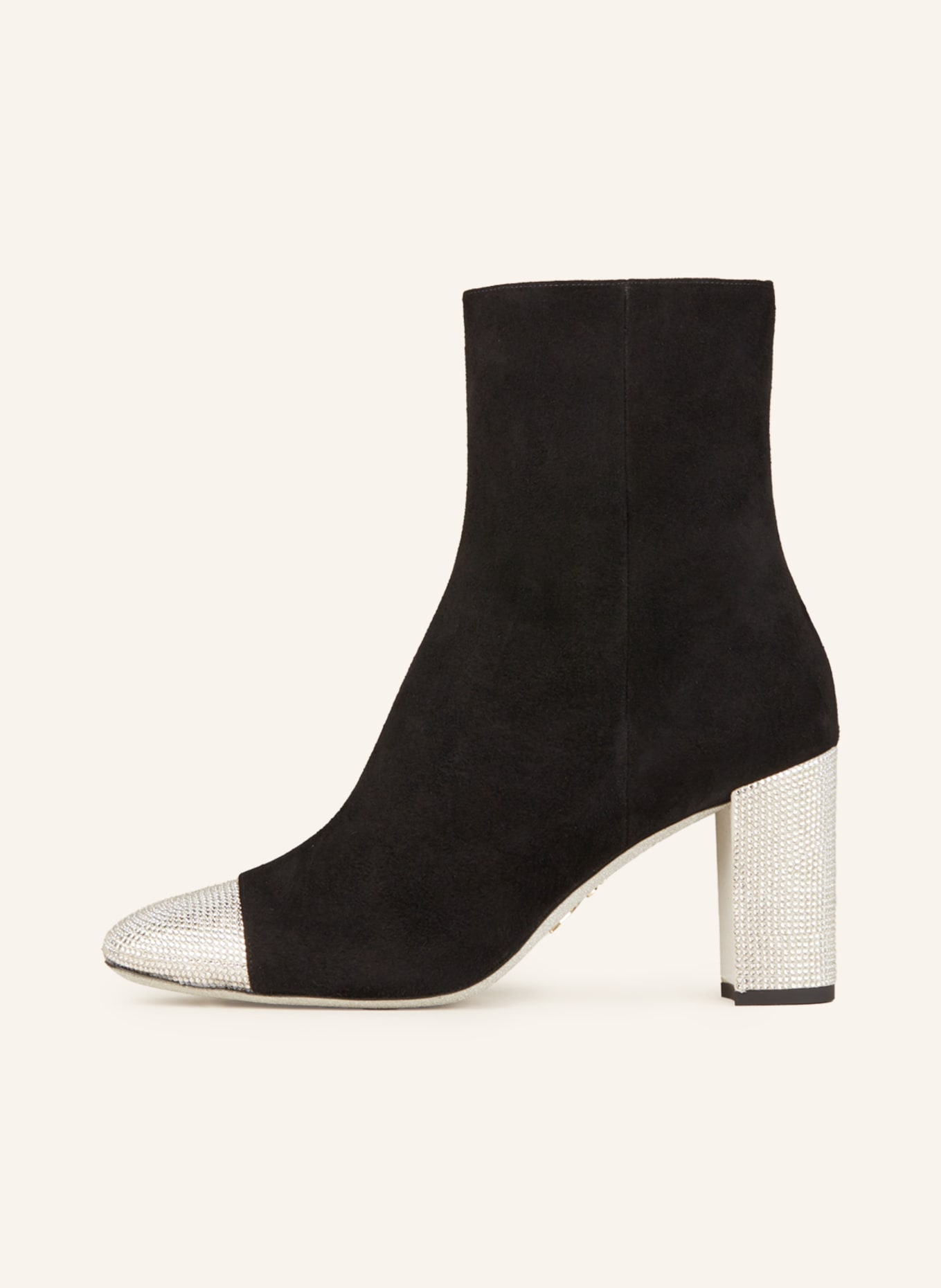 RENE CAOVILLA Ankle boots with decorative gems, Color: BLACK/ SILVER (Image 4)