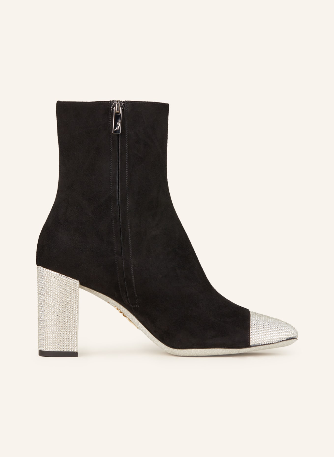 RENE CAOVILLA Ankle boots with decorative gems, Color: BLACK/ SILVER (Image 5)