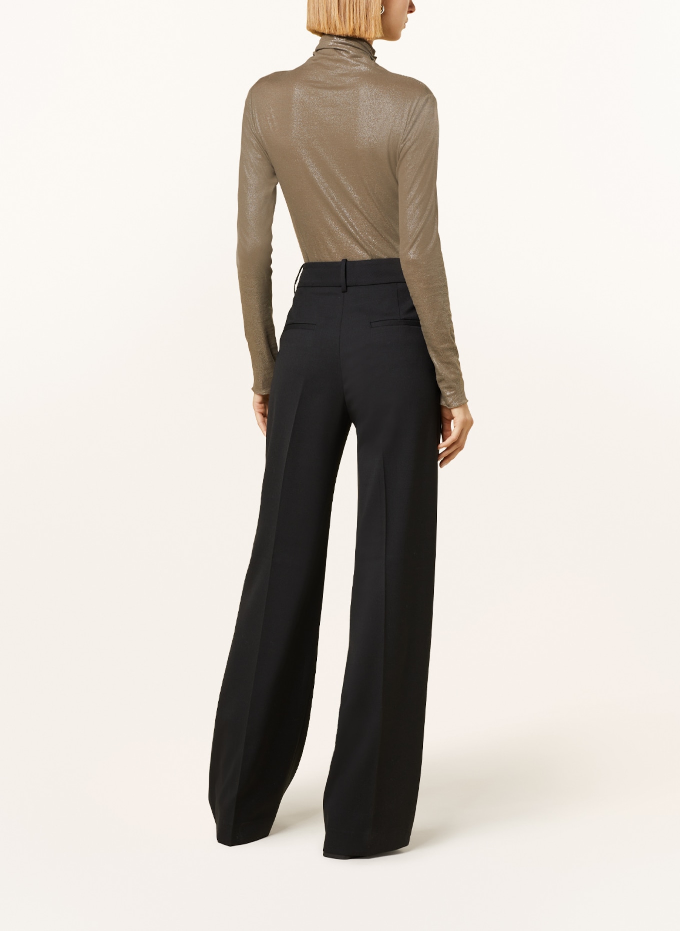 PESERICO EASY Wide leg trousers, Color: BLACK (Image 3)