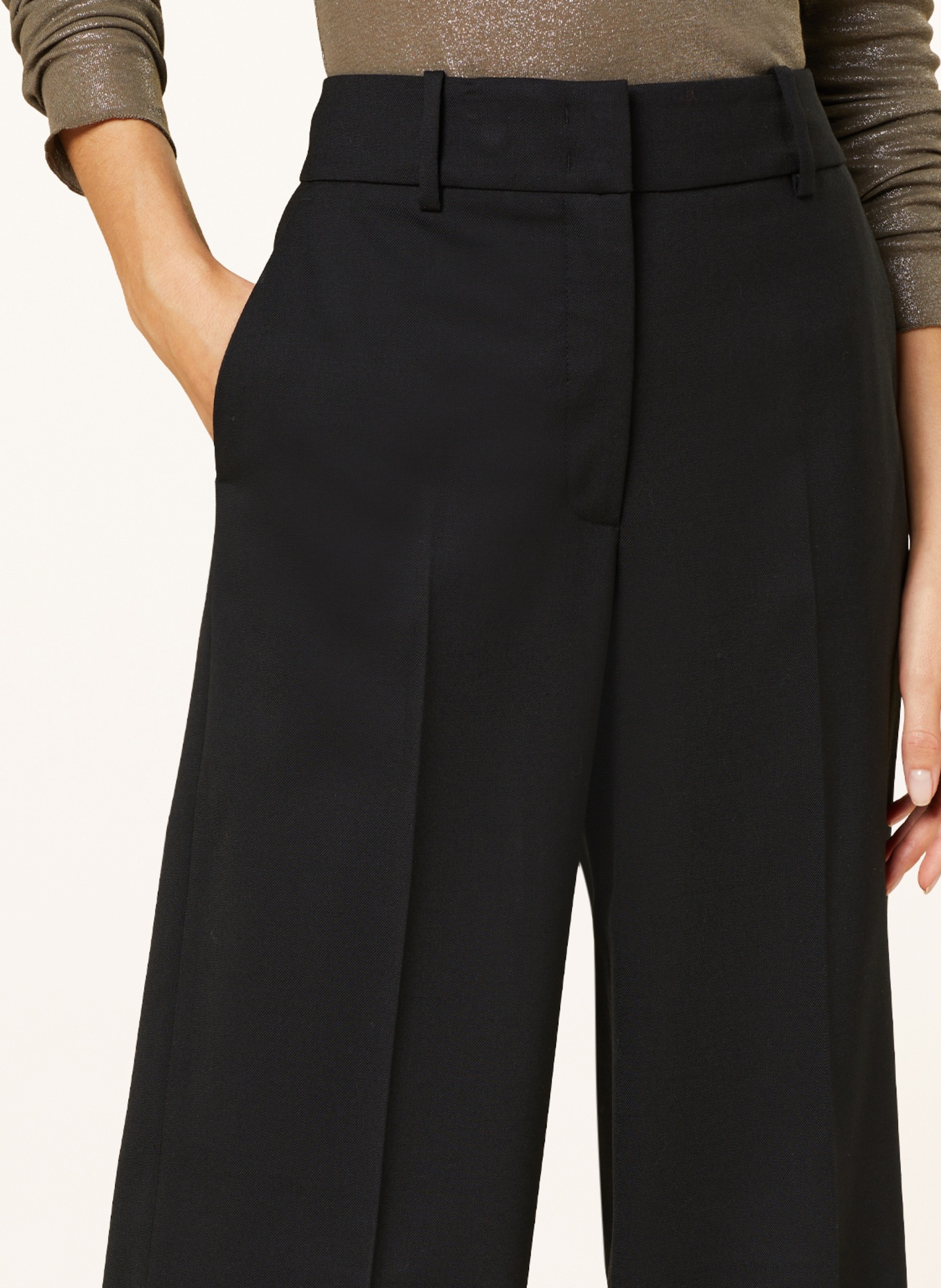 PESERICO EASY Wide leg trousers, Color: BLACK (Image 5)