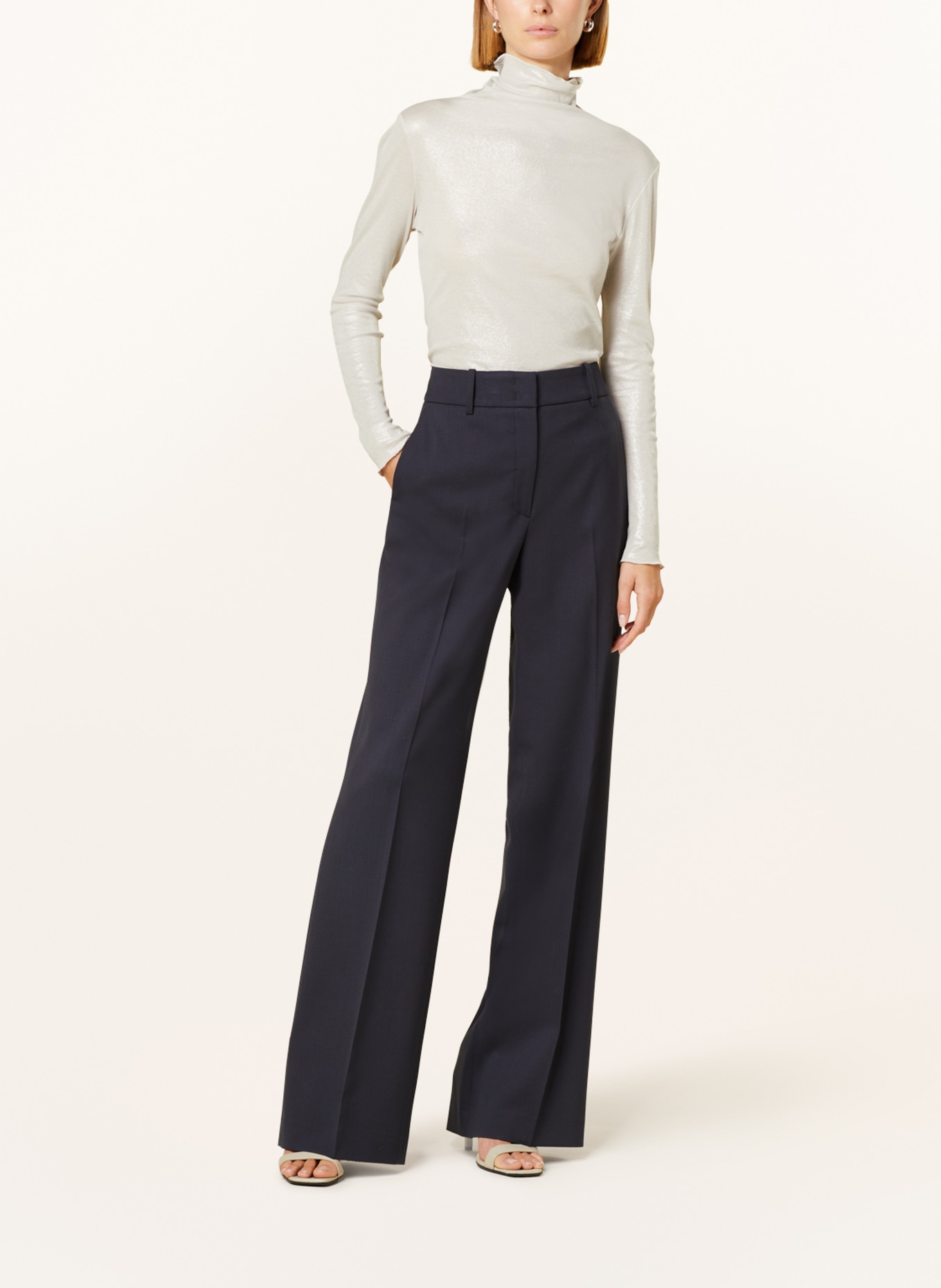 PESERICO EASY Wide leg trousers, Color: DARK BLUE (Image 2)