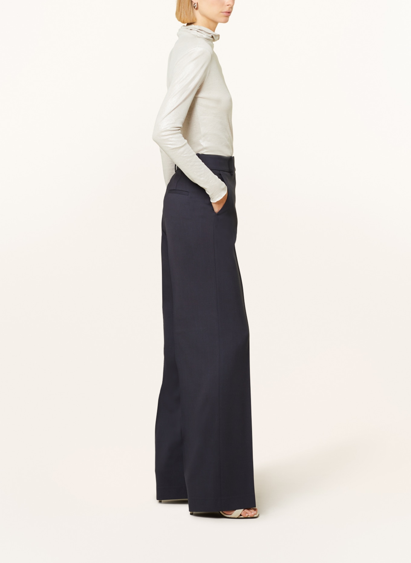 PESERICO EASY Wide leg trousers, Color: DARK BLUE (Image 4)