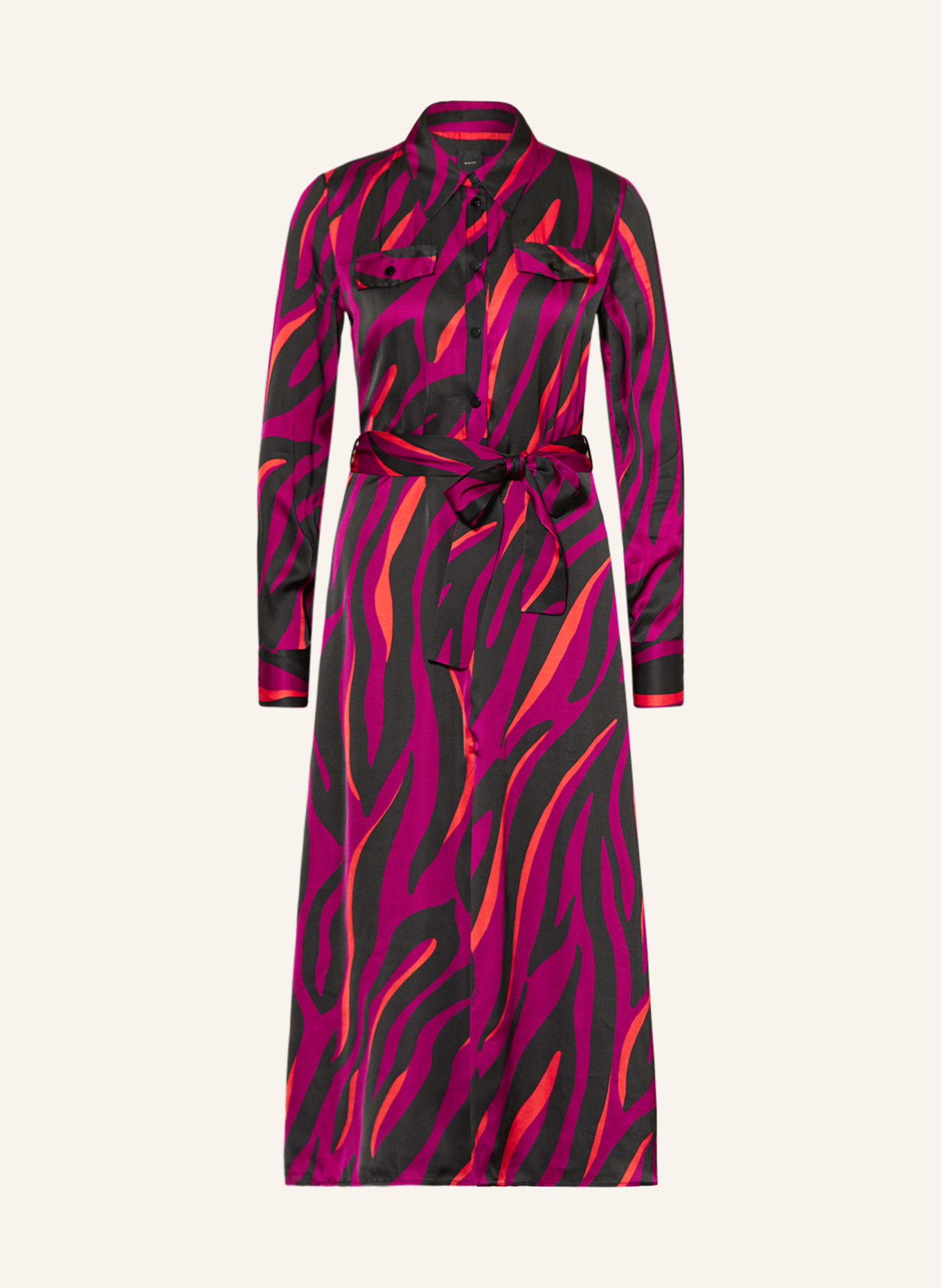 PINKO Satin dress, Color: PURPLE/ BLACK/ ORANGE (Image 1)