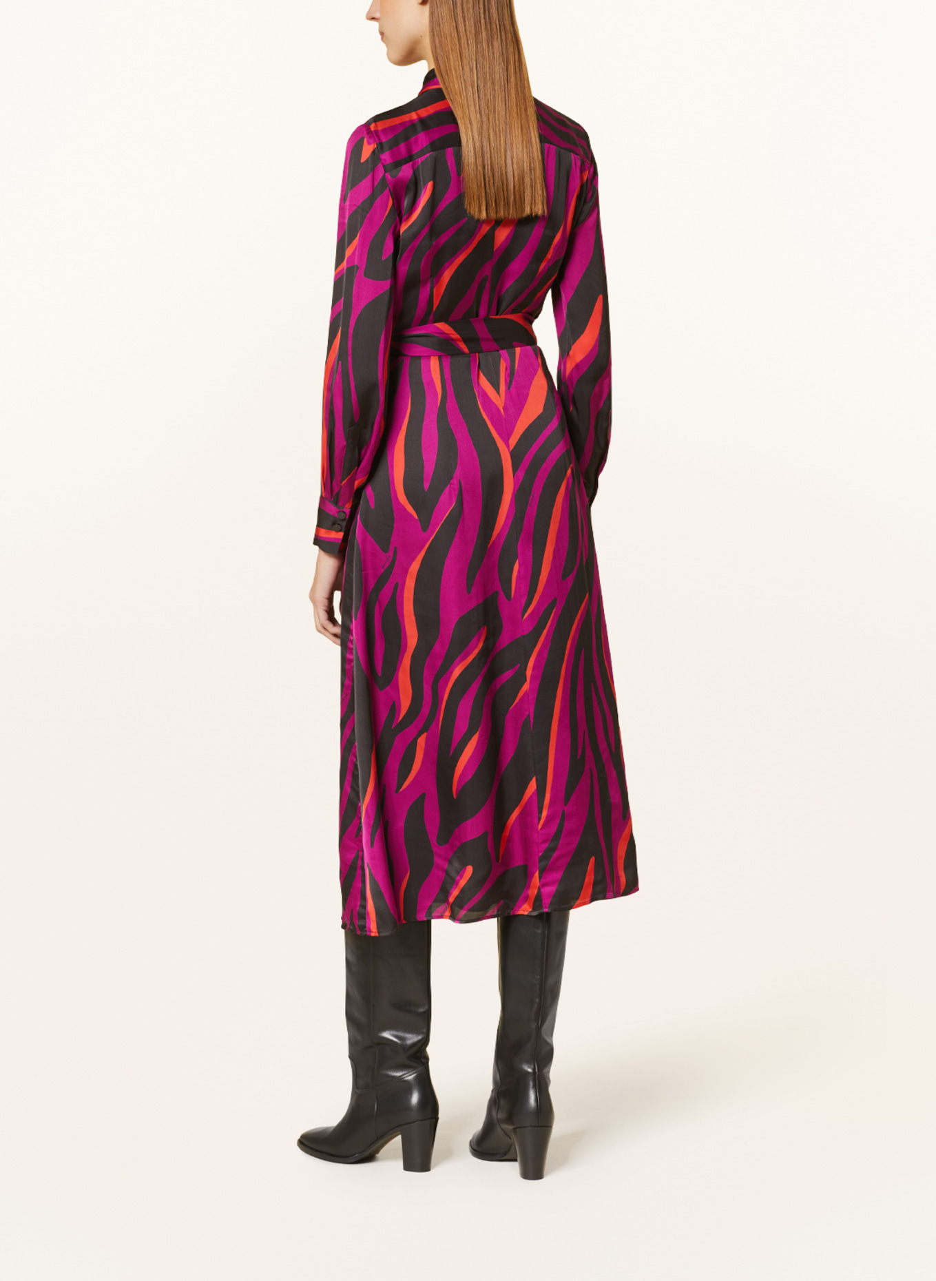 PINKO Satin dress, Color: PURPLE/ BLACK/ ORANGE (Image 3)