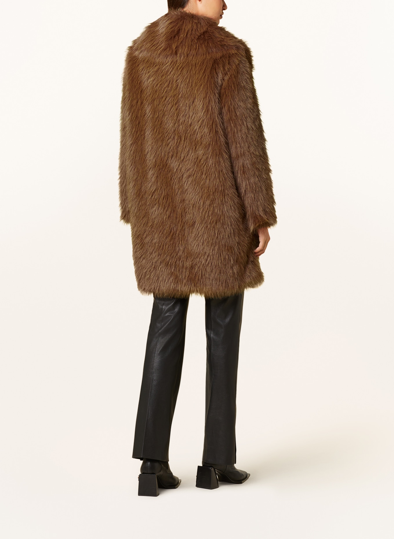 PINKO Faux fur coat CATTIVIK in brown