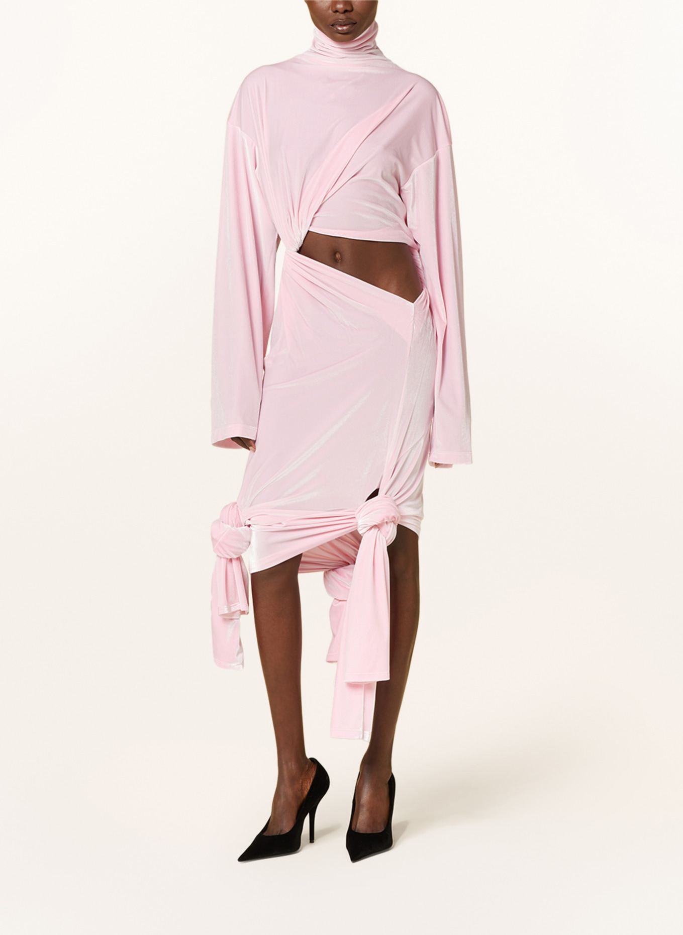 SPORTMAX Velour dress BELLI with cut-outs, Color: PINK (Image 2)