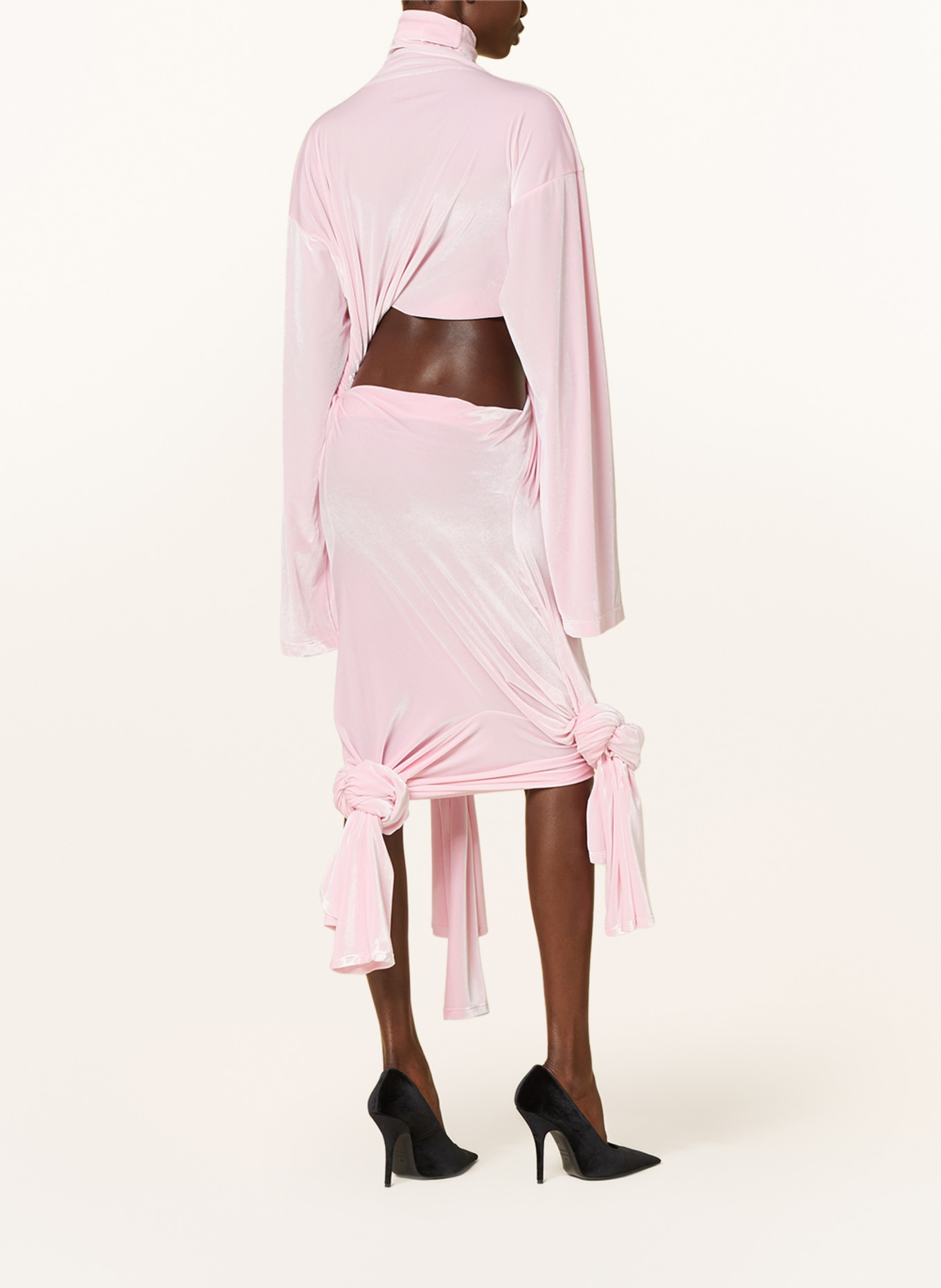 SPORTMAX Velour dress BELLI with cut-outs, Color: PINK (Image 3)