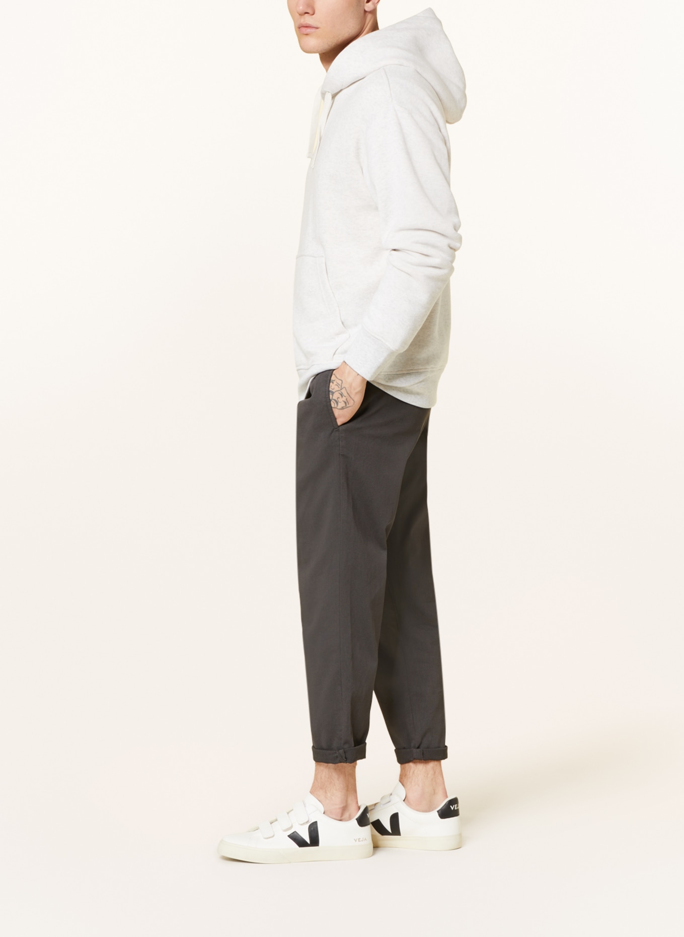 GABBA Trousers FIRENZE tapered fit, Color: DARK GRAY (Image 4)
