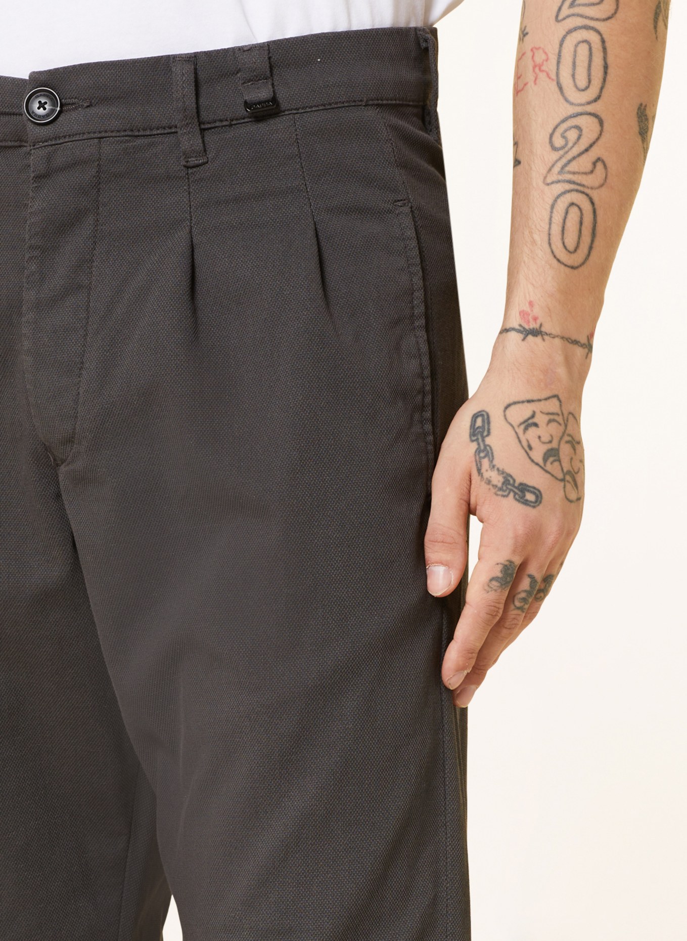 GABBA Trousers FIRENZE tapered fit, Color: DARK GRAY (Image 5)