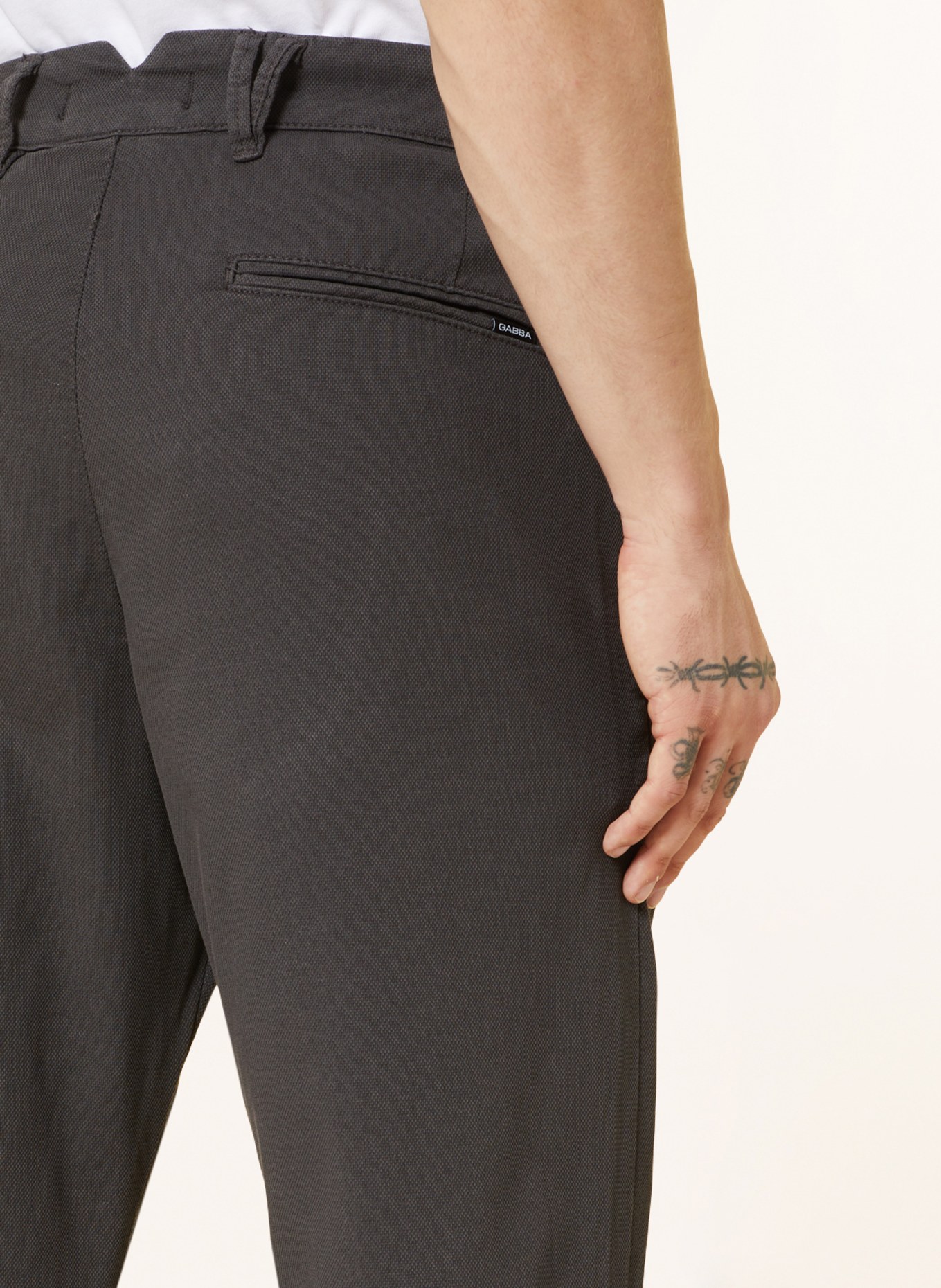 GABBA Trousers FIRENZE tapered fit, Color: DARK GRAY (Image 6)