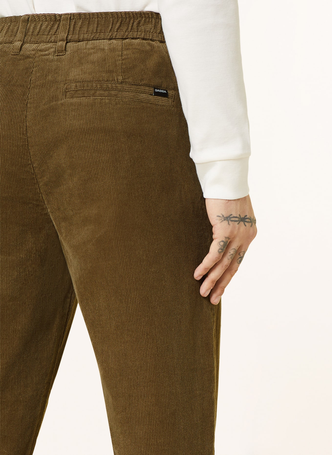 GABBA Corduroy trousers straight fit, Color: GREEN (Image 6)