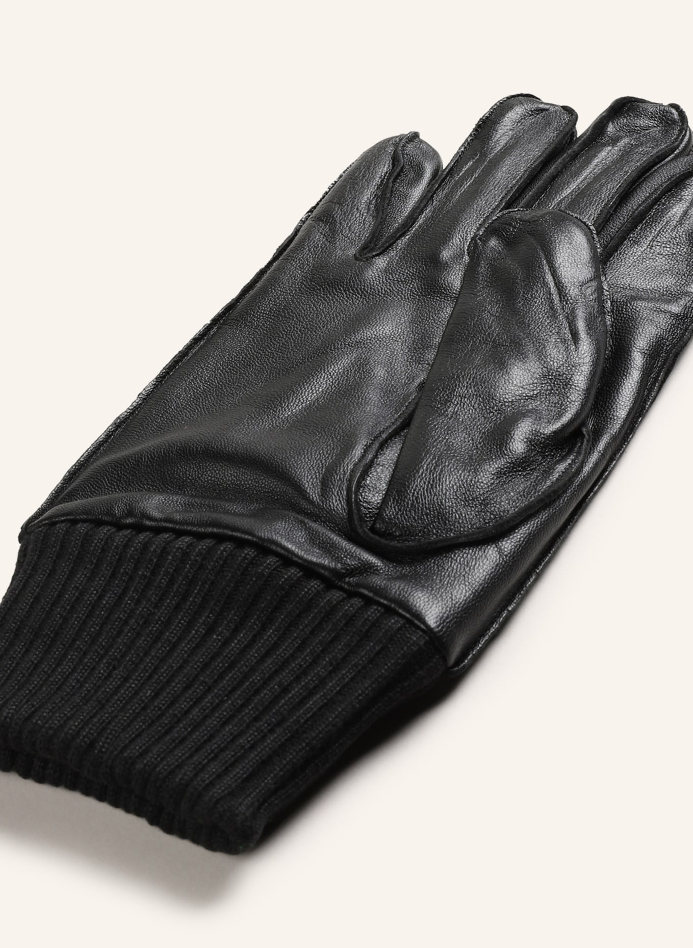 SAMSØE  SAMSØE Leather gloves HACKNEY, Color: BLACK (Image 2)