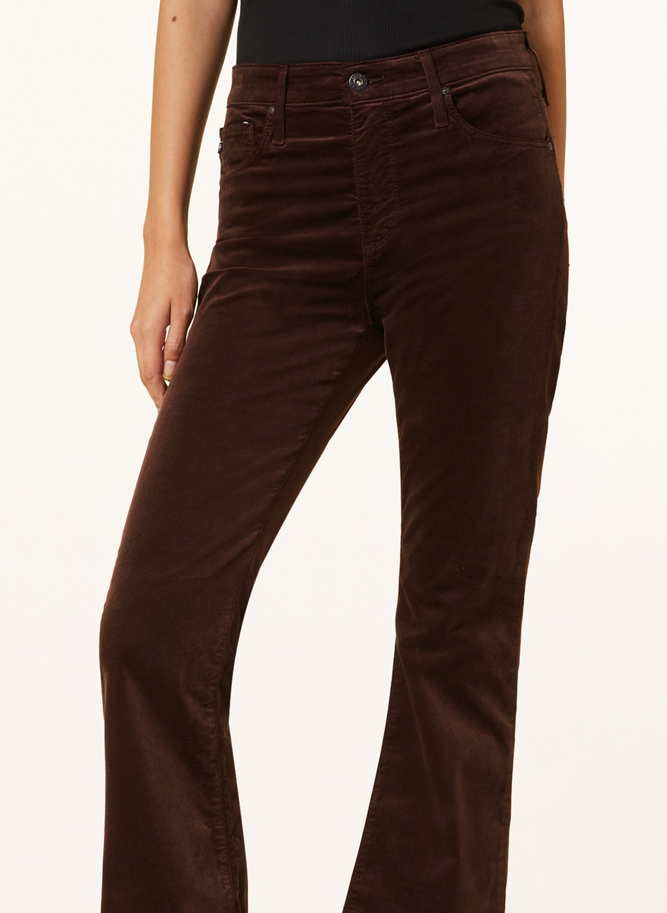 AG Jeans Spodnie bootcut FARRAH z aksamitu, Kolor: CIEMNOBRĄZOWY (Obrazek 5)
