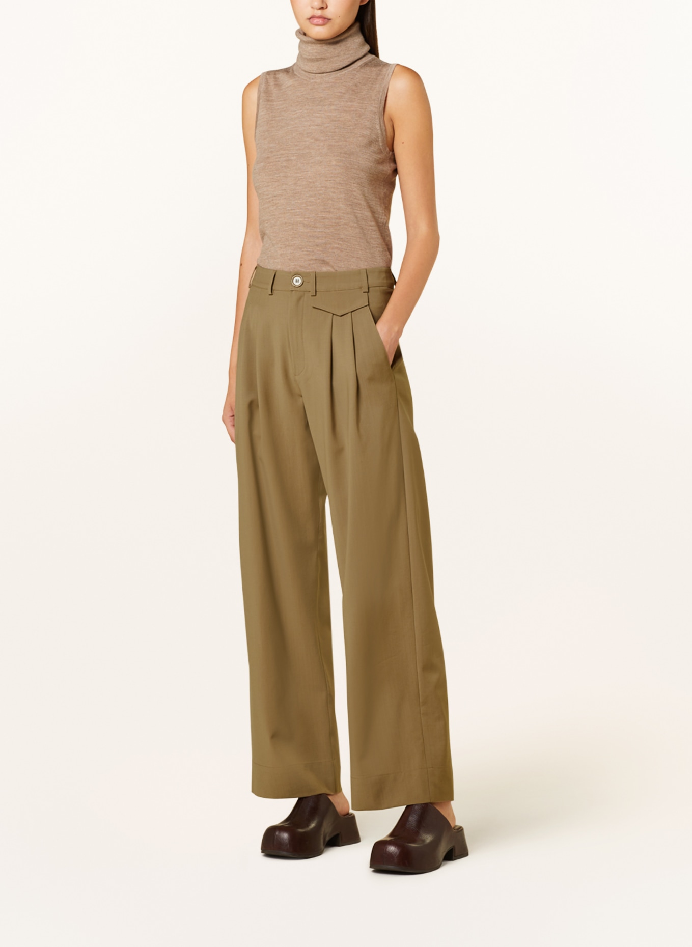 ENVELOPE 1976 Wide leg trousers PICUAL, Color: BEIGE (Image 2)