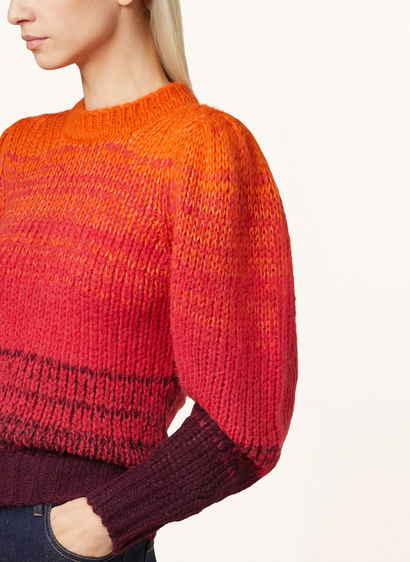 ULLA JOHNSON Alpaca sweater ROSALIA, Color: ORANGE/ RED/ DARK RED (Image 4)
