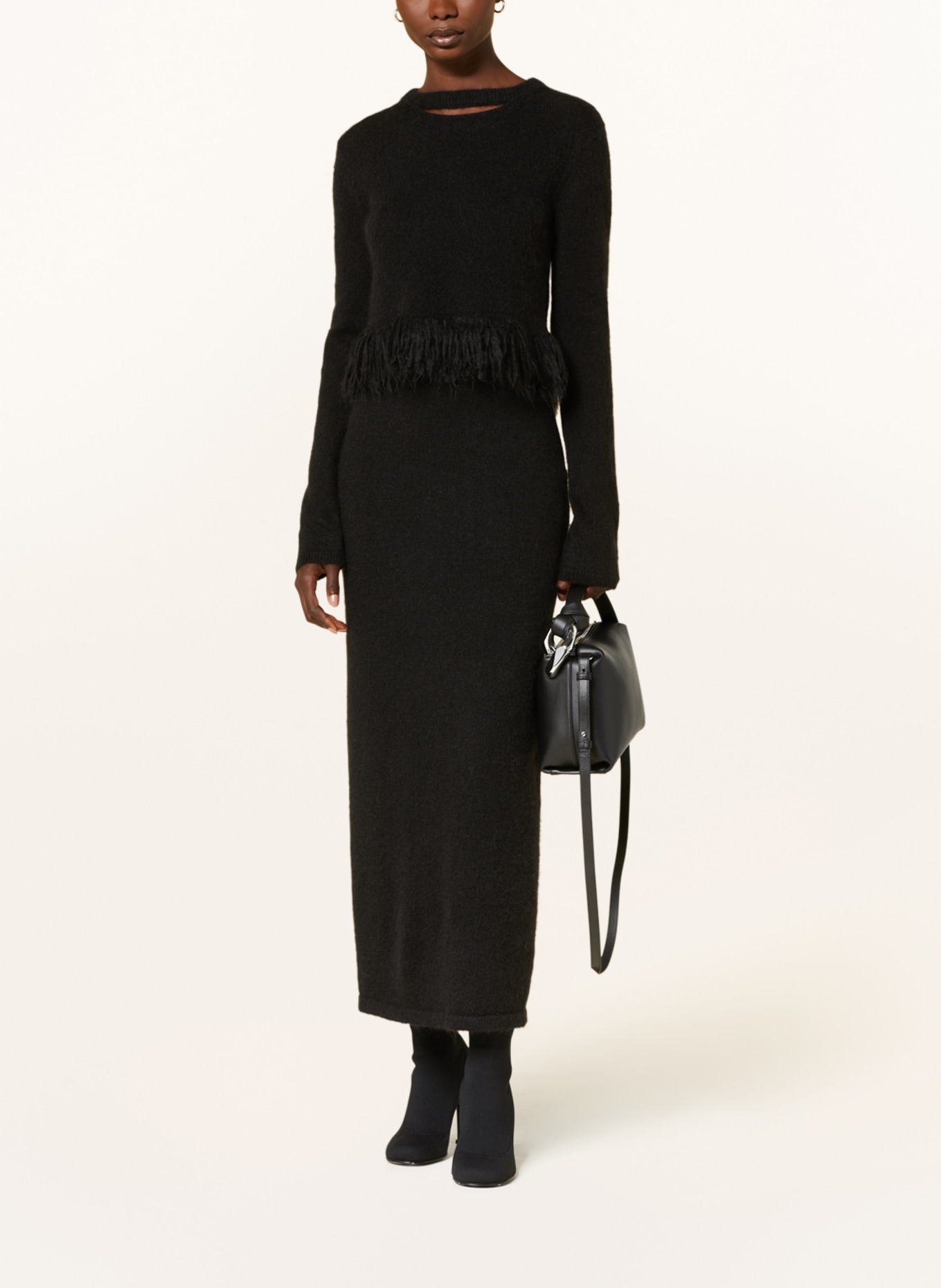 JW ANDERSON Knit skirt with mohair, Color: BLACK (Image 2)