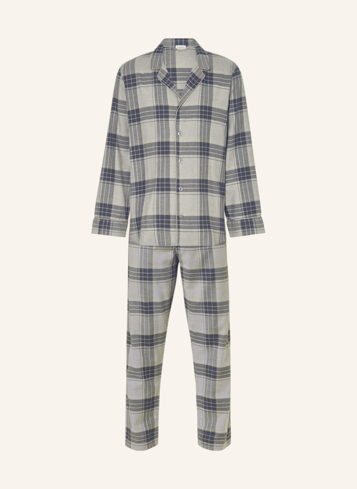 zimmerli Pajamas COZY FLANNEL in flannel, Color: DARK GRAY/ GRAY/ LIGHT GRAY (Image 1)