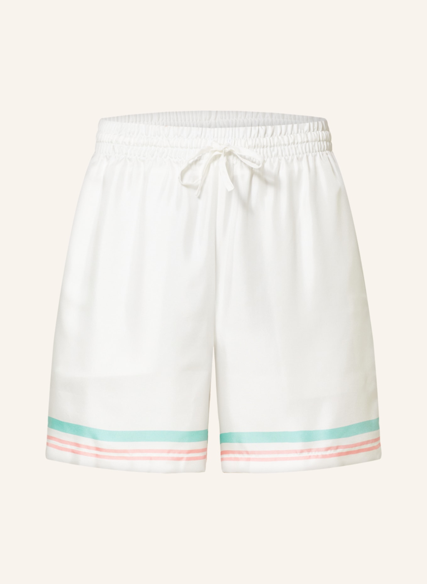 Casablanca Silk shorts, Color: WHITE/ MINT/ SALMON (Image 1)
