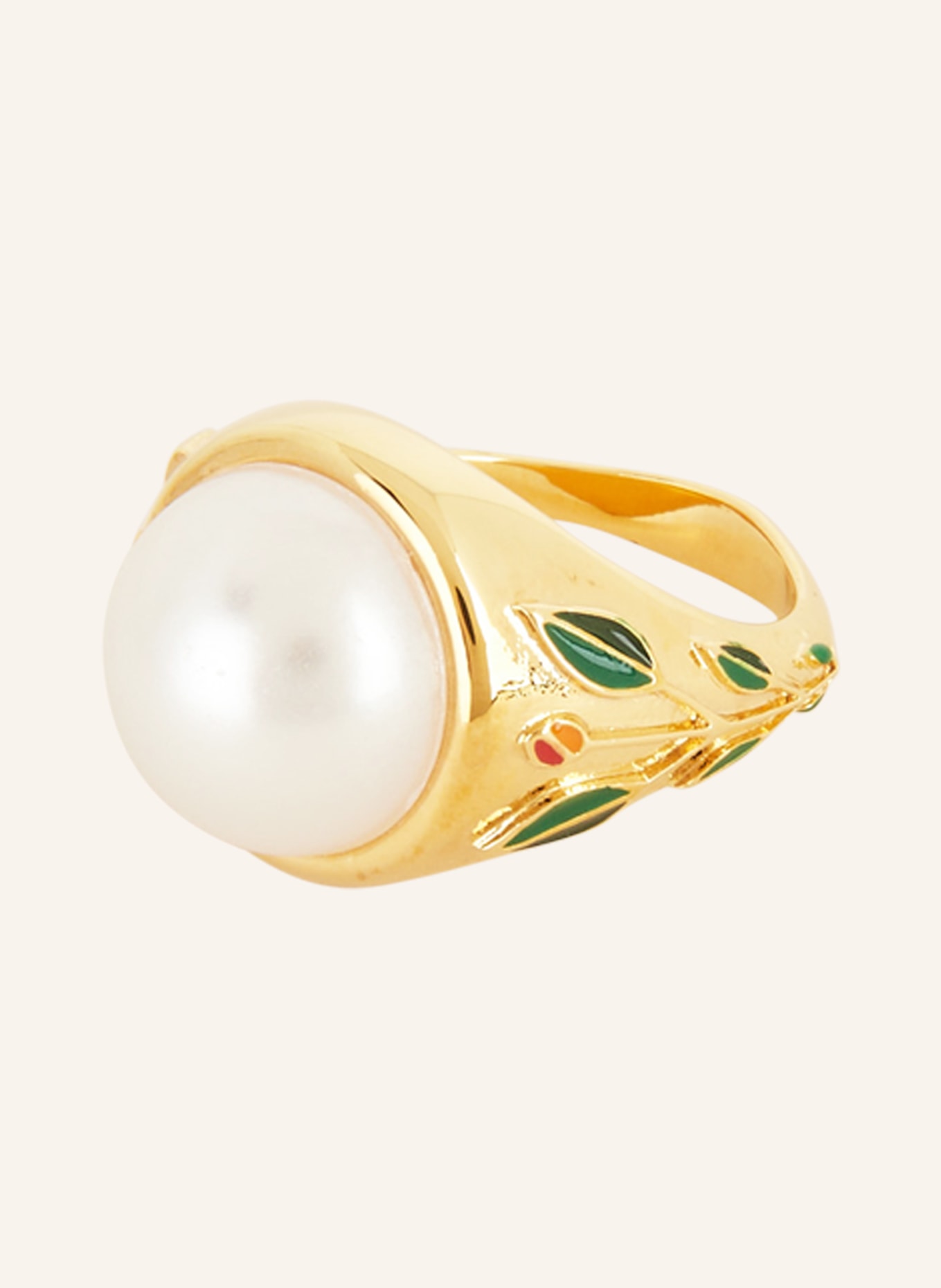 Casablanca Ring, Farbe: GOLD/ WEISS/ GRÜN (Bild 1)